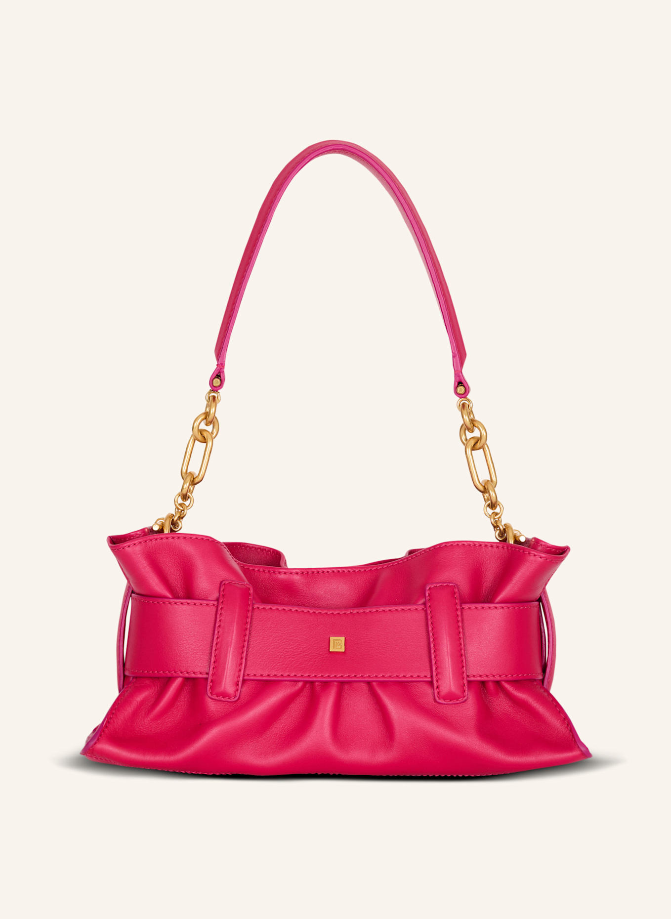 BALMAIN Mini-Schultertasche Anthem aus Kalbsleder: PINK