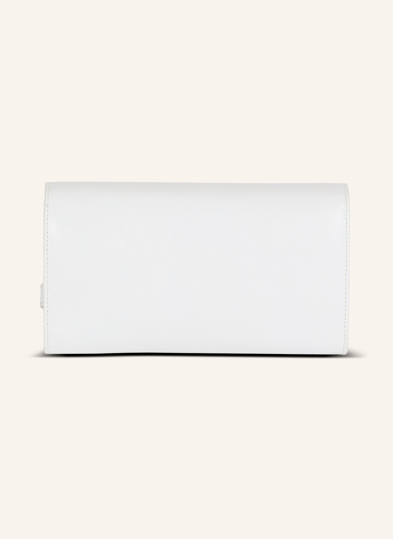 BALMAIN Brieftasche Shuffle mit Kette aus Kalbsleder: WEISS