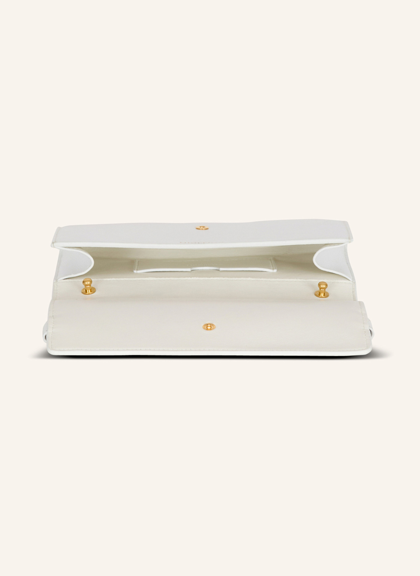 BALMAIN Brieftasche Shuffle mit Kette aus Kalbsleder: WEISS