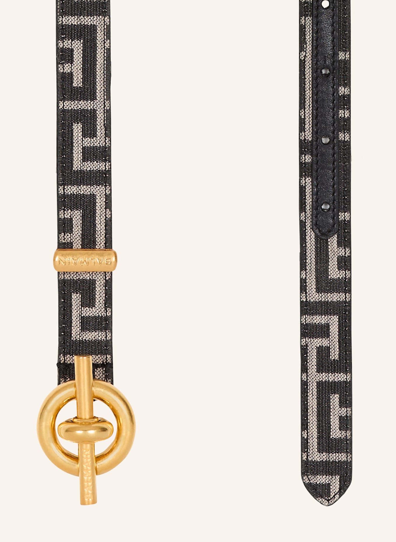 BALMAIN Gürtel T-Bar aus Monogramm-Jacquard: SCHWARZ