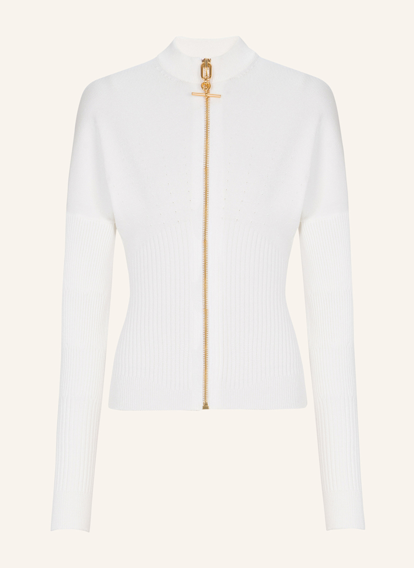 BALMAIN Cardigan mit Reißverschluss: WEISS