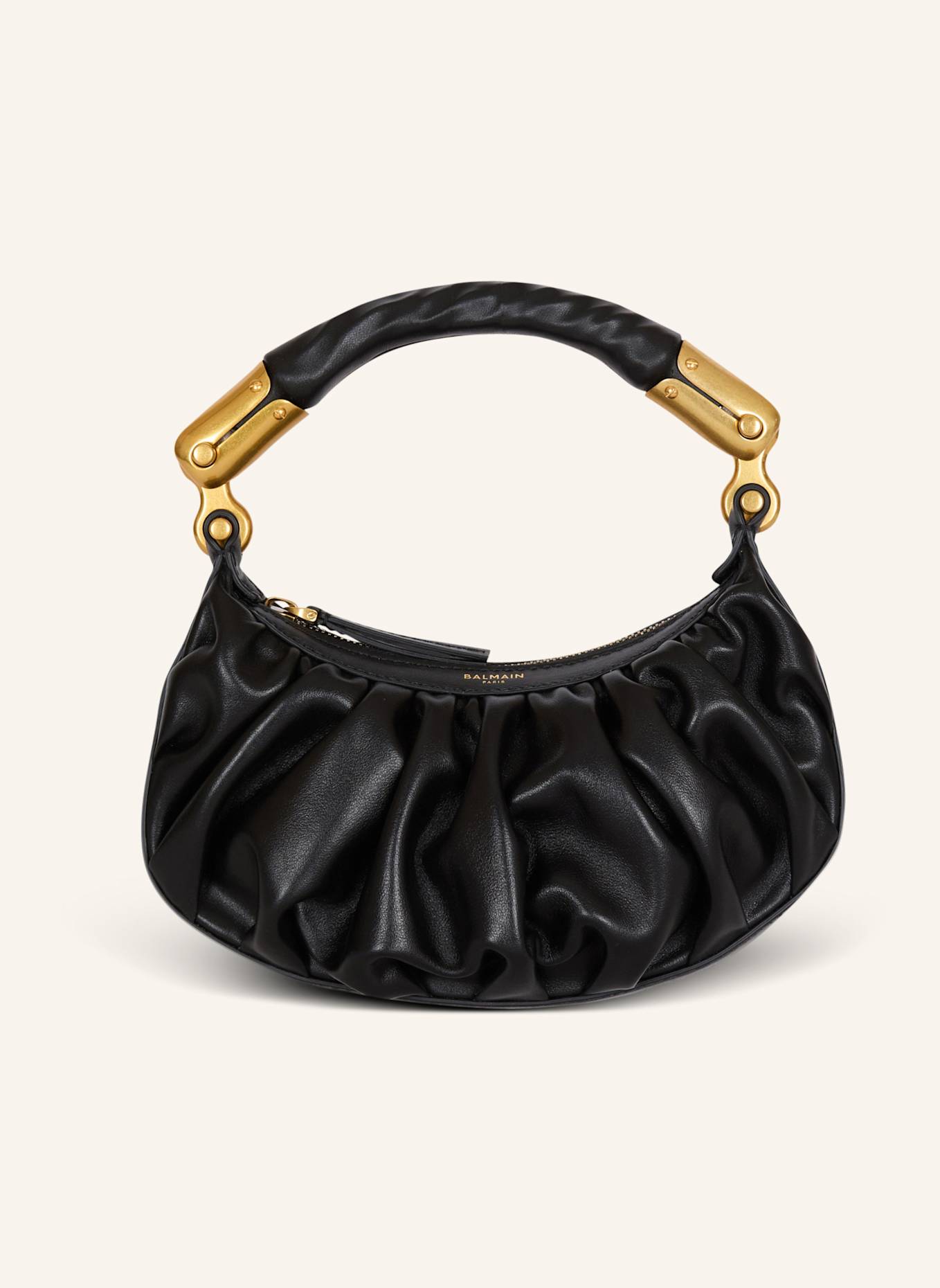 BALMAIN Mini-Tasche Ebene aus Kalbsleder: SCHWARZ