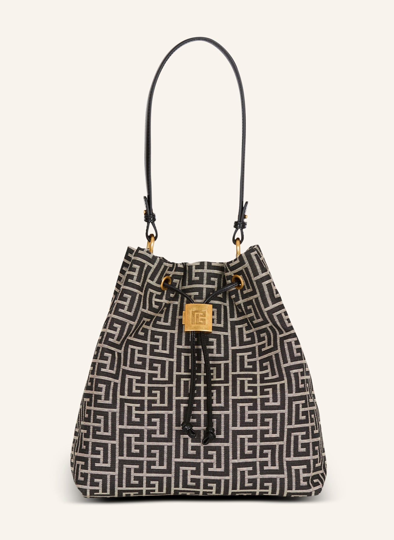 BALMAIN Rucksack Pulse aus Monogramm-Jacquard: SCHWARZ