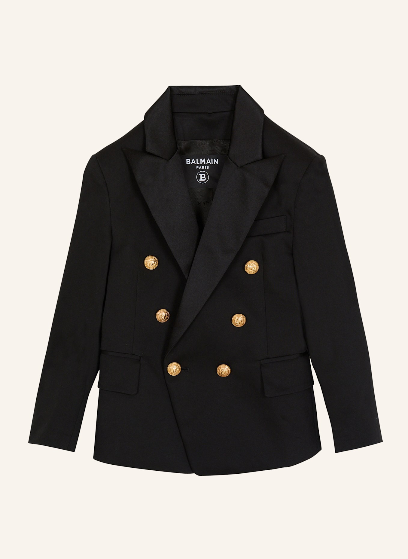 BALMAIN Blazer mit überlappender Knopfleiste: SCHWARZ