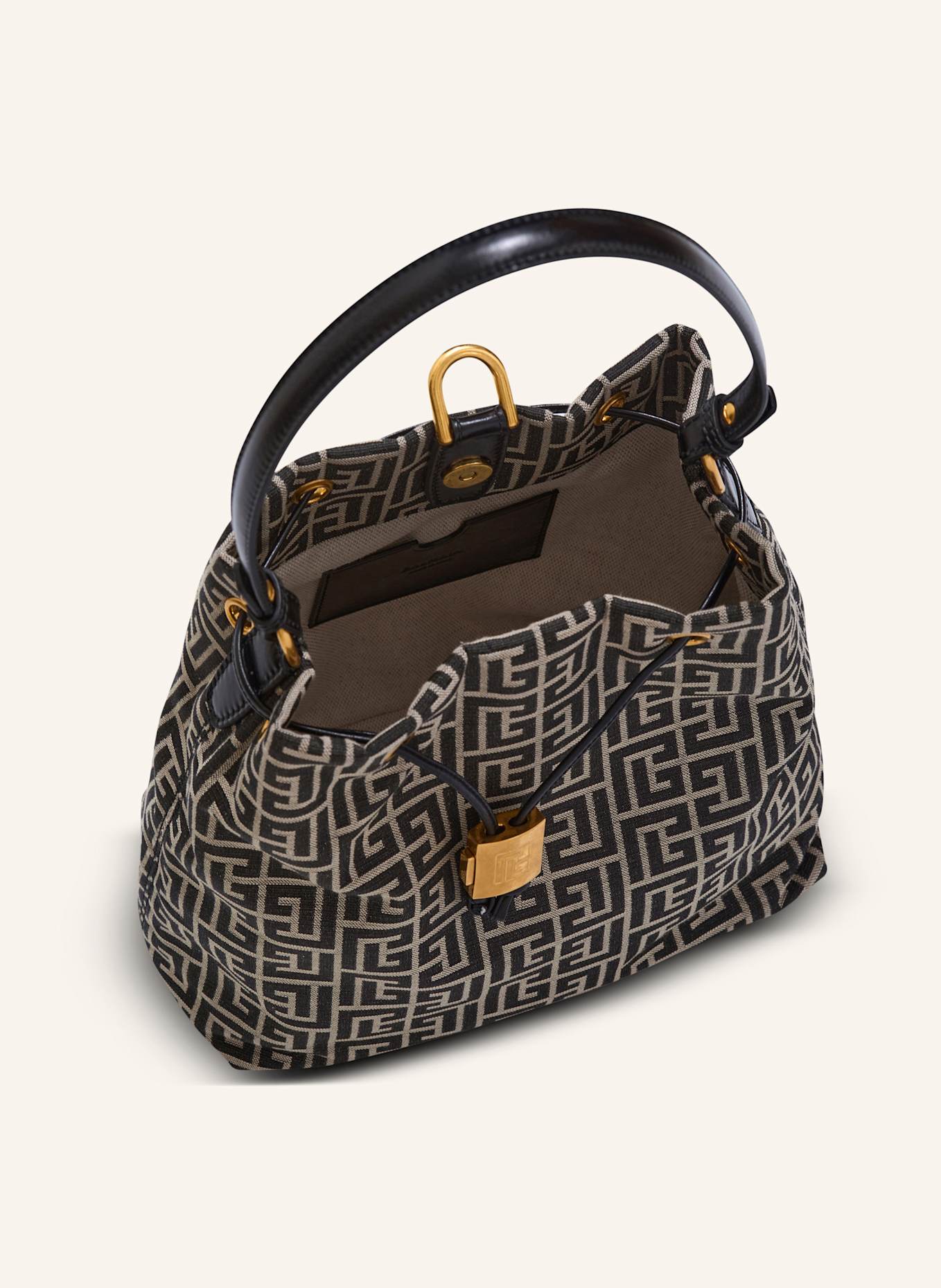 BALMAIN Rucksack Pulse aus Monogramm-Jacquard: SCHWARZ