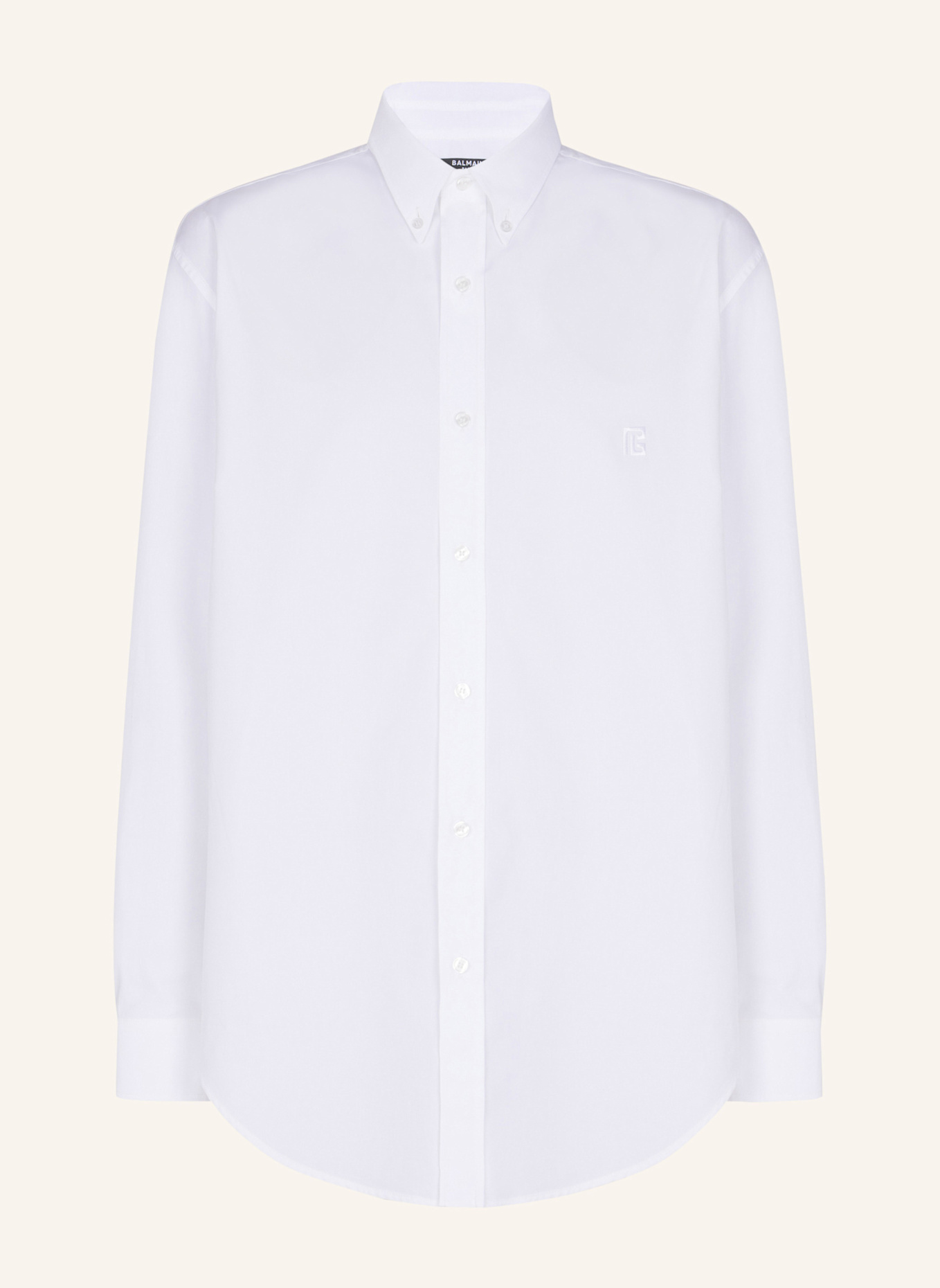 BALMAIN Hemd aus Baumwollpopeline: WEISS