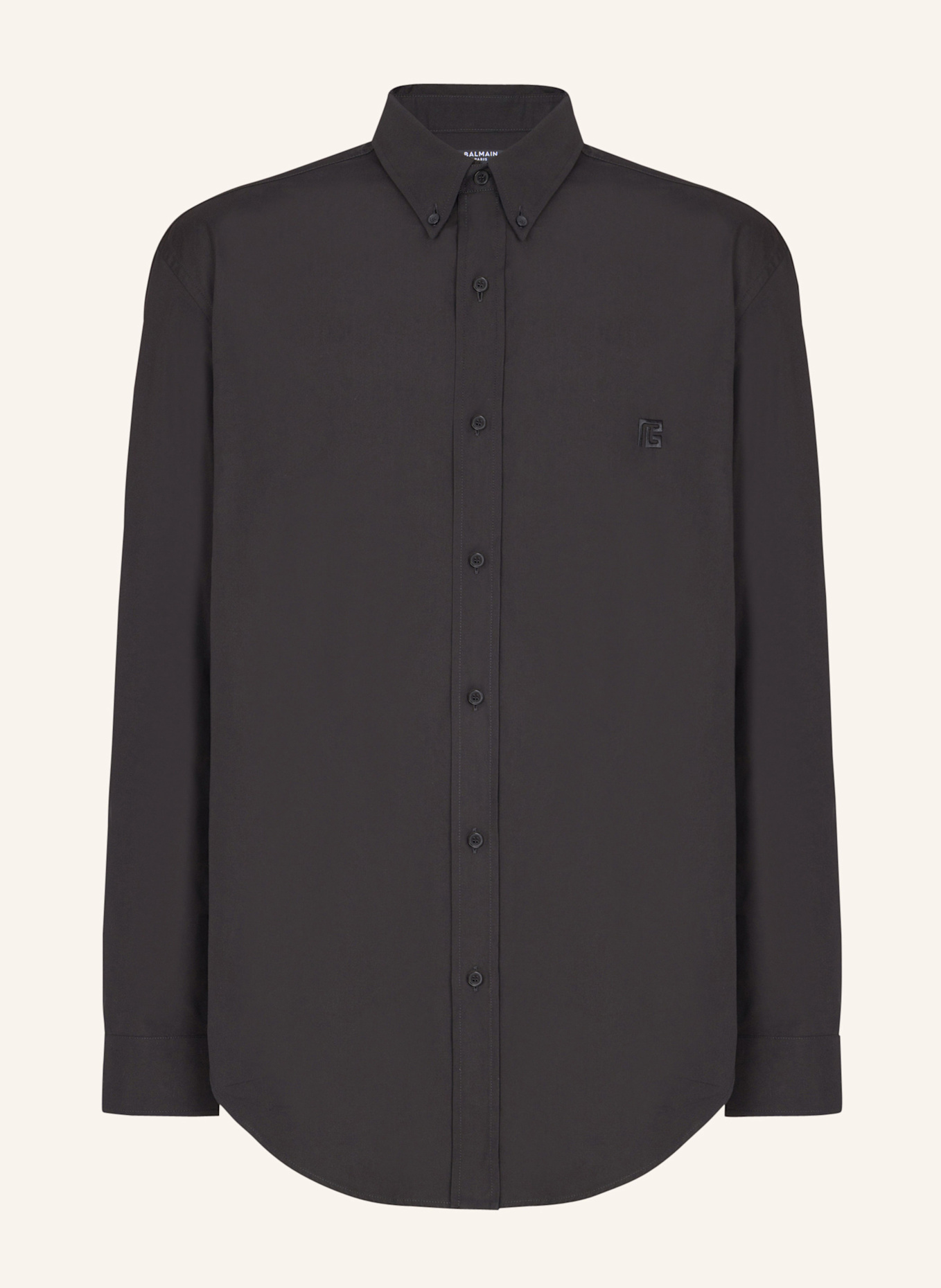BALMAIN Hemd aus Baumwollpopeline: SCHWARZ