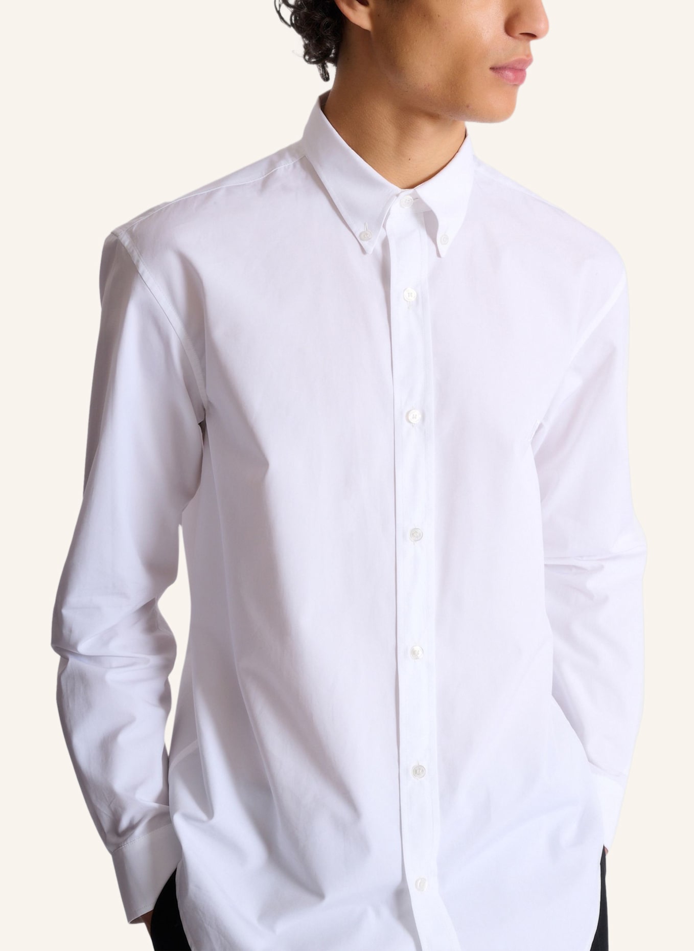 BALMAIN Hemd aus Baumwollpopeline: WEISS