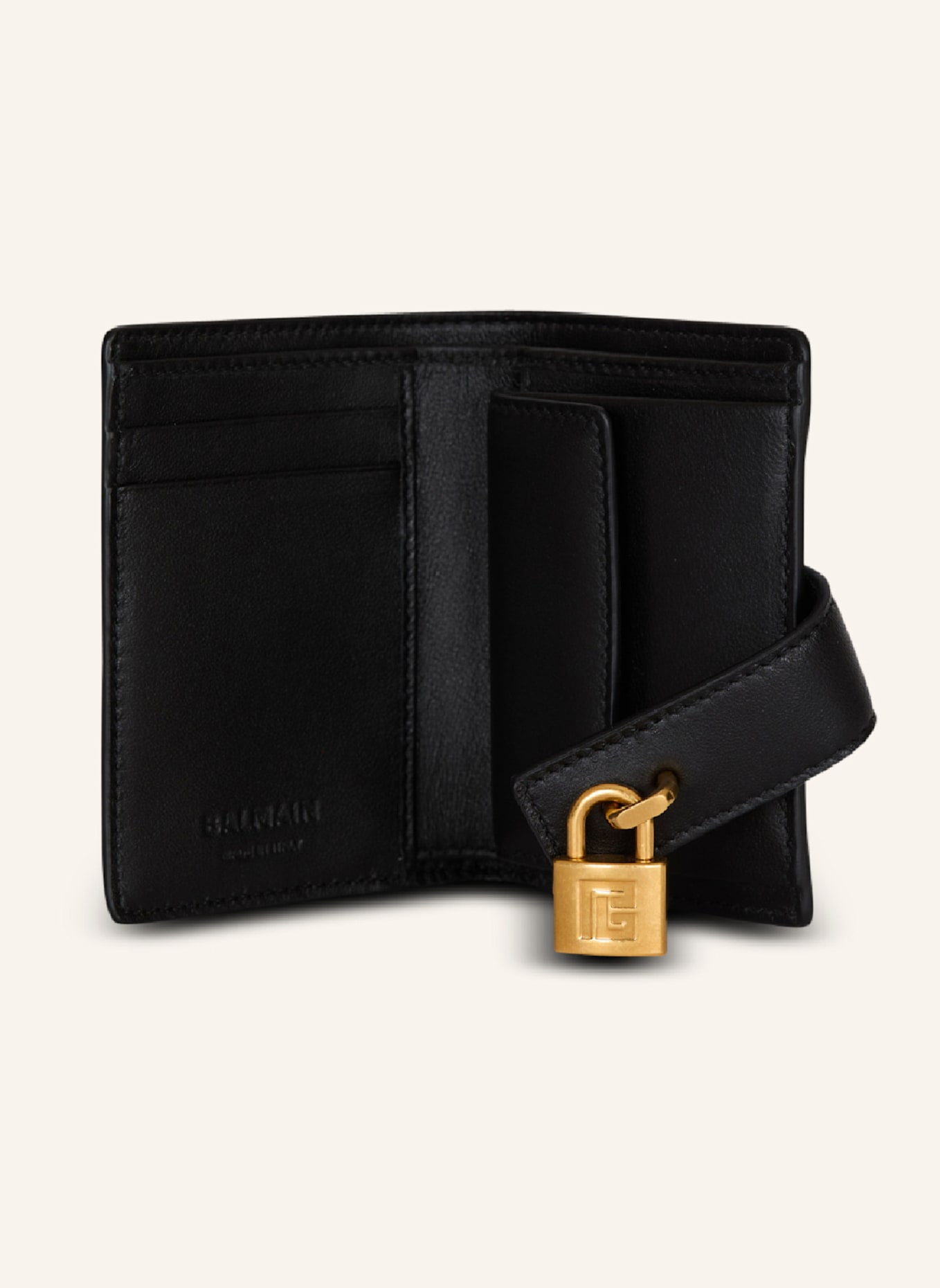 BALMAIN Lederportemonnaie Pulse: SCHWARZ