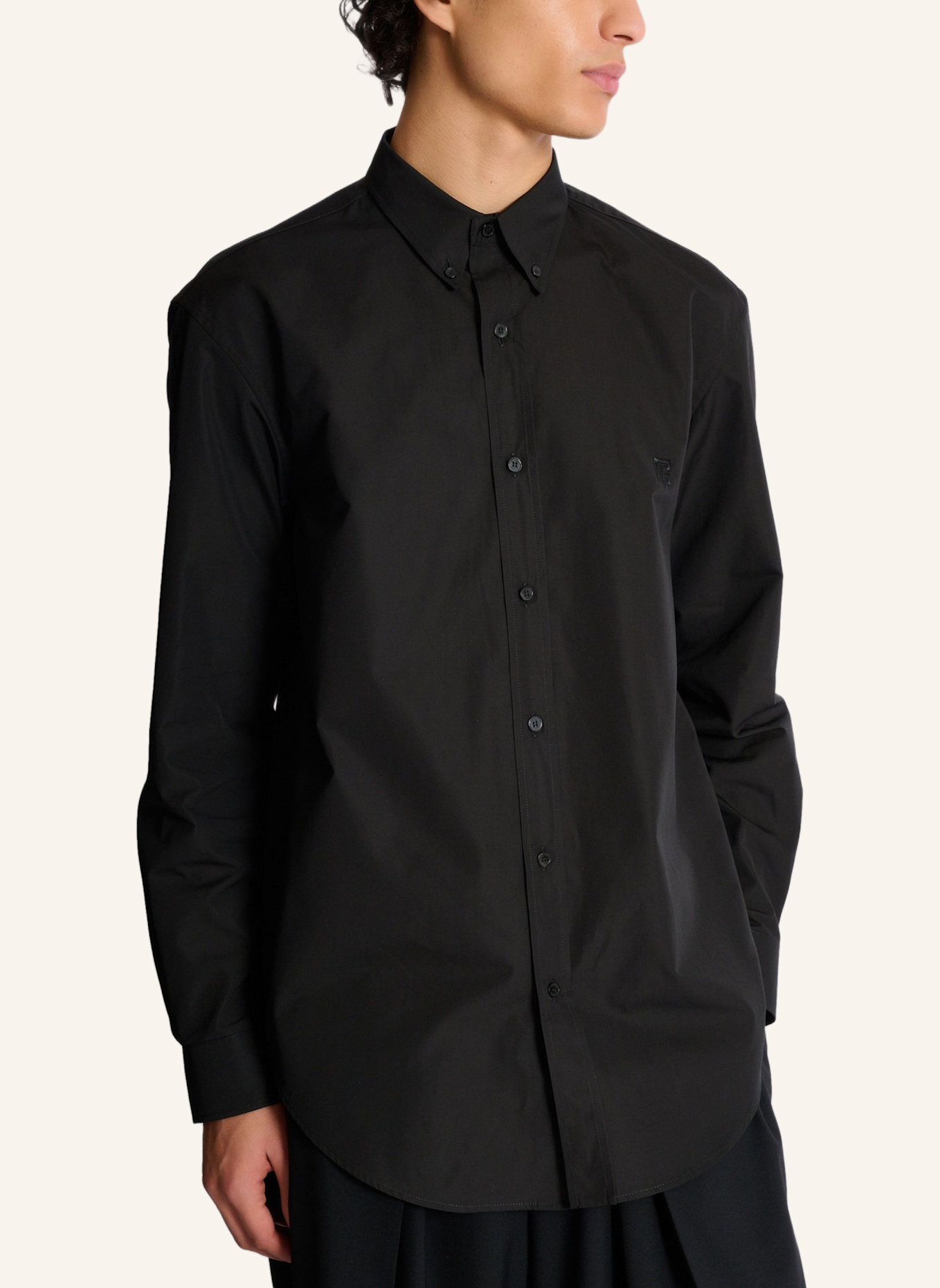 BALMAIN Hemd aus Baumwollpopeline: SCHWARZ