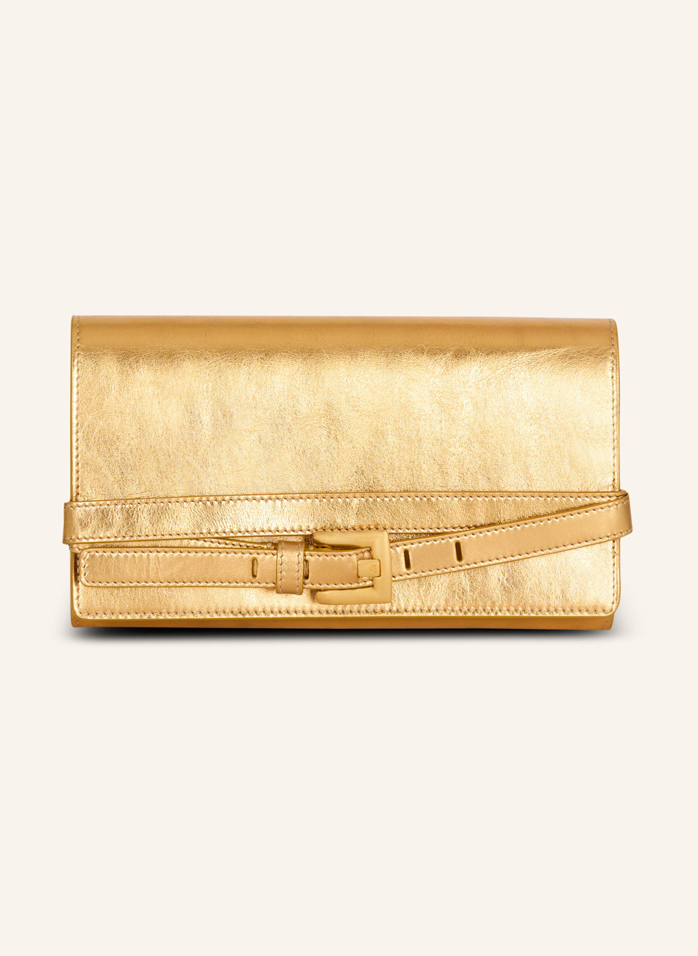 BALMAIN Brieftasche Shuffle aus laminiertem Leder: GOLD
