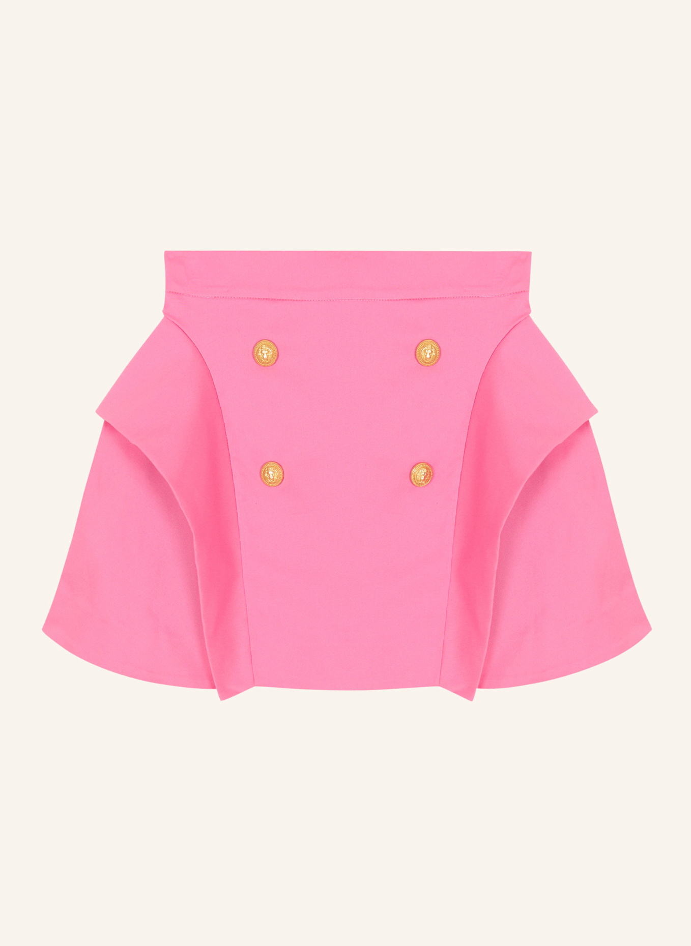 BALMAIN Einfarbiger ausgestellter Rock: ROSA