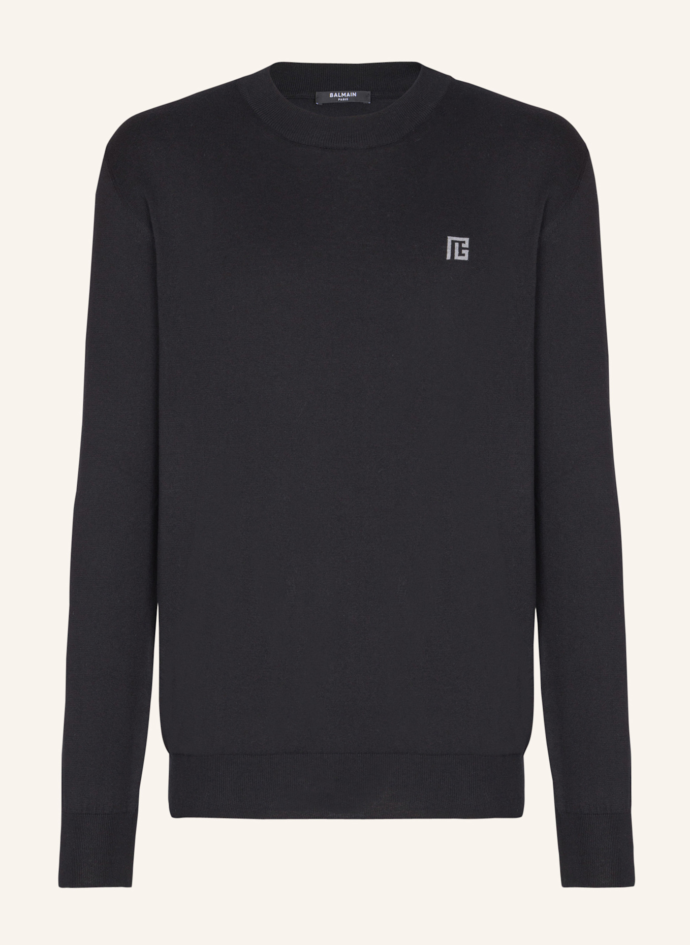 BALMAIN Feiner Pullover aus Baumwolle und Seide: SCHWARZ