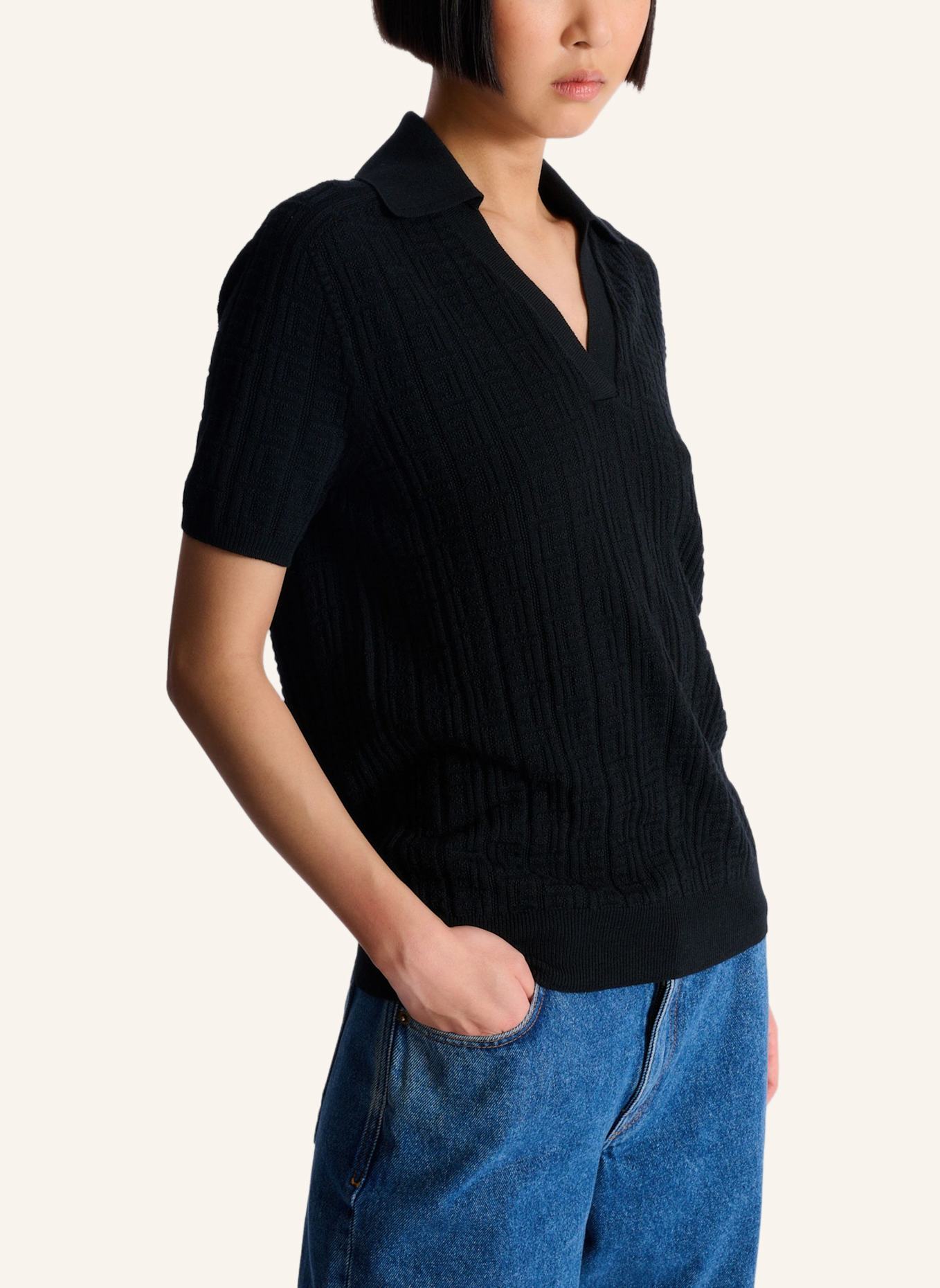 BALMAIN Poloshirt mit Monogramm: SCHWARZ