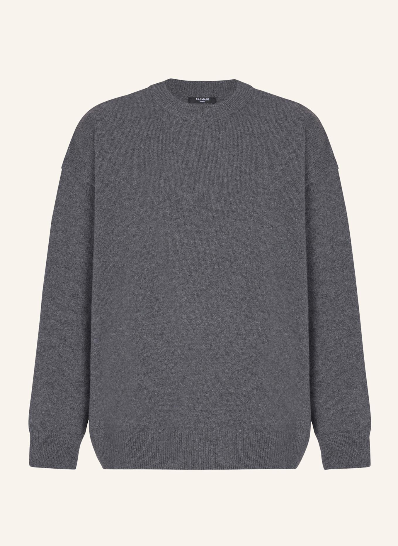 BALMAIN Sweatshirt aus Bio-Kaschmir: GRAU