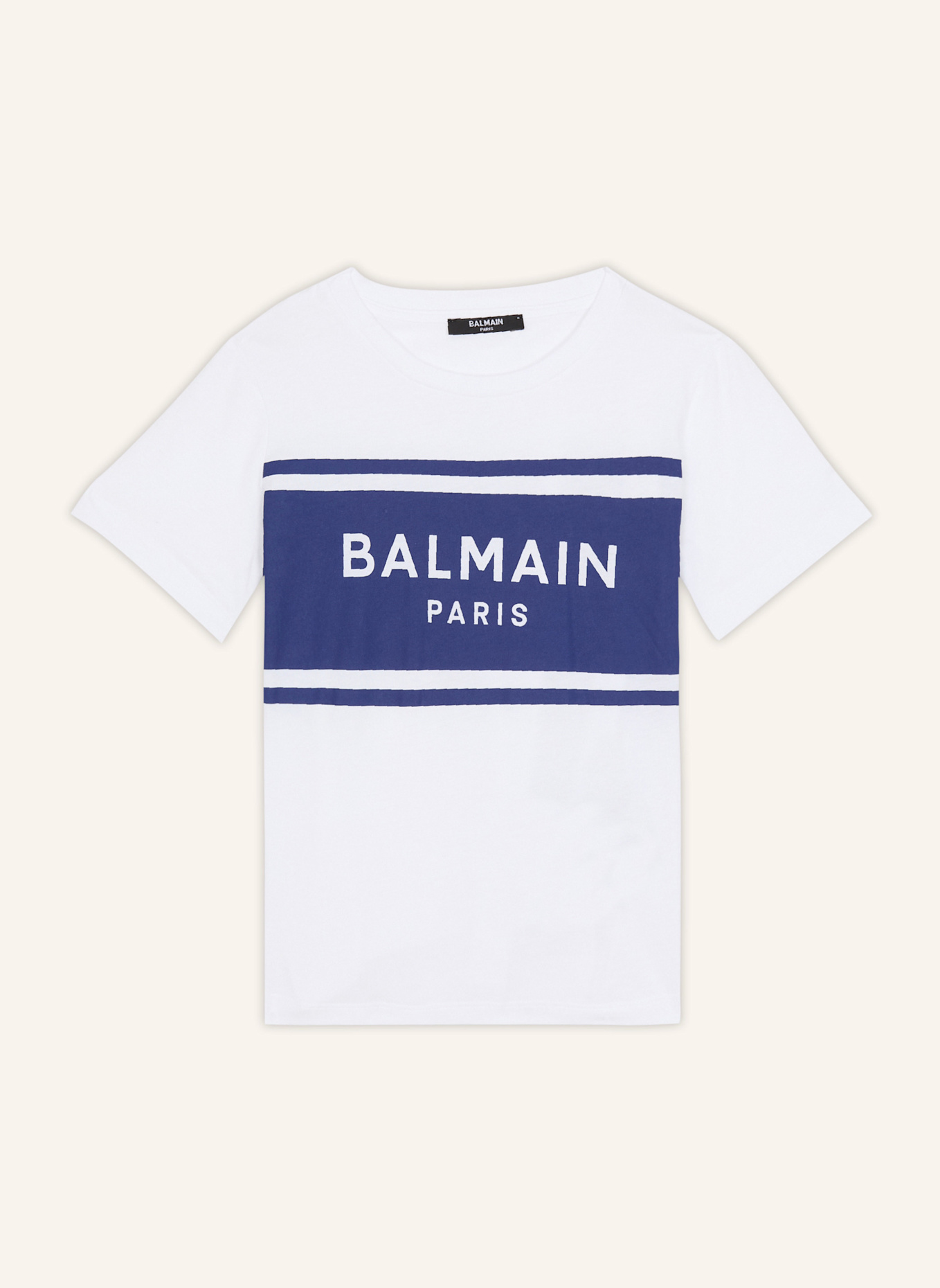 BALMAIN T-Shirt mit Balmain Paris-Print: WEISS