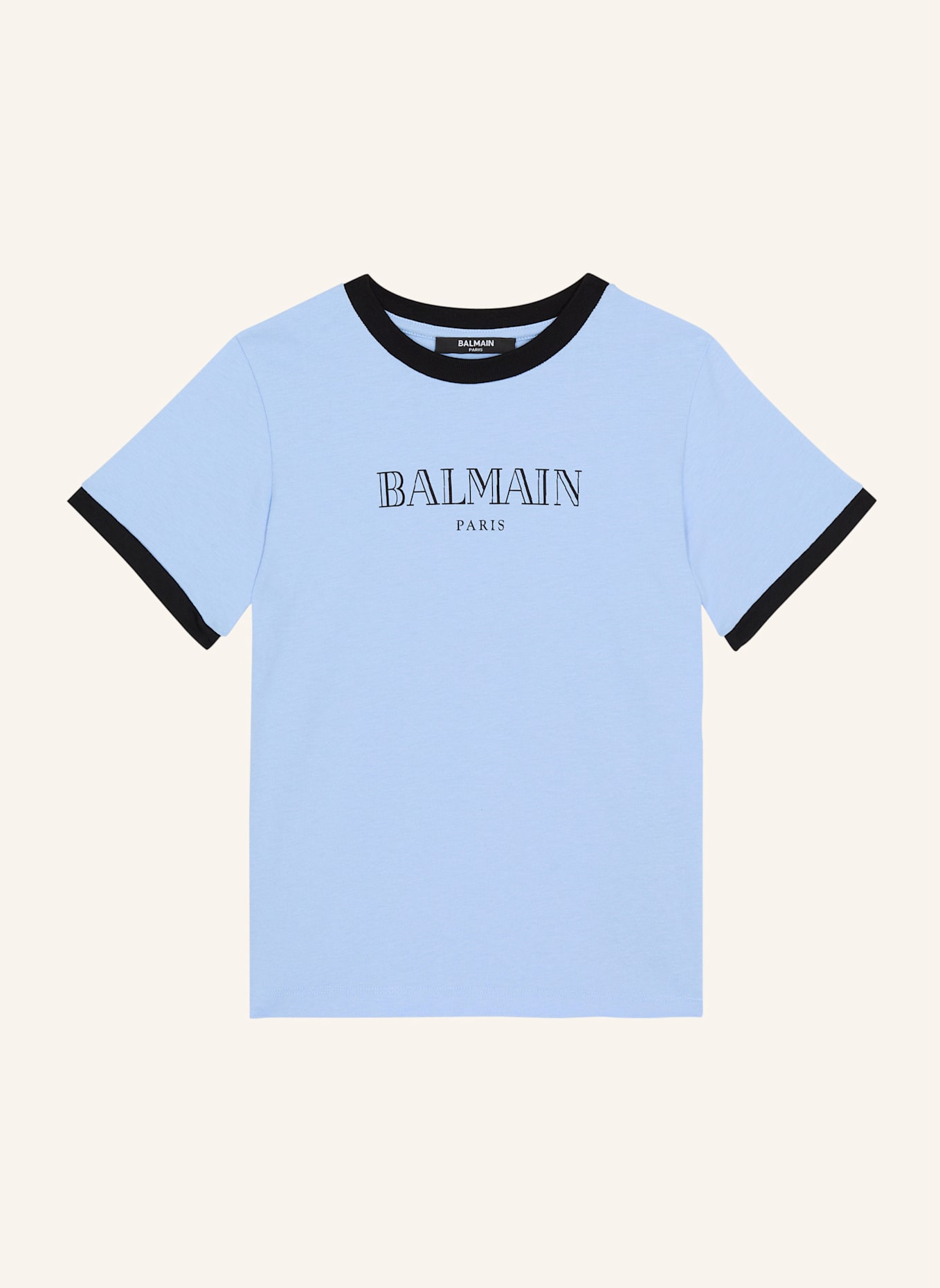 BALMAIN T-Shirt mit Balmain Paris-Print: BLAU