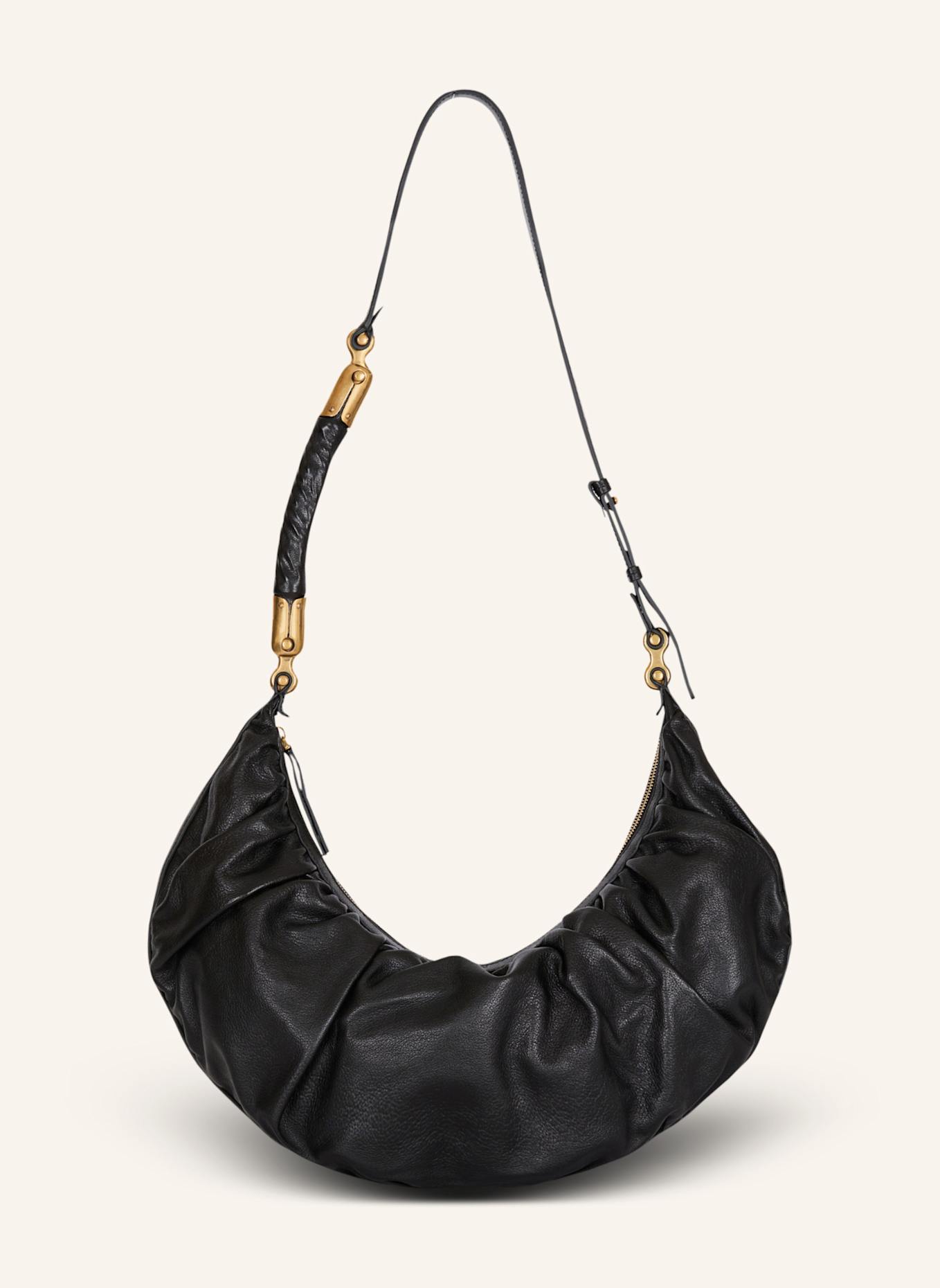 BALMAIN Hobo Bag Ebene aus Kalbsleder: SCHWARZ