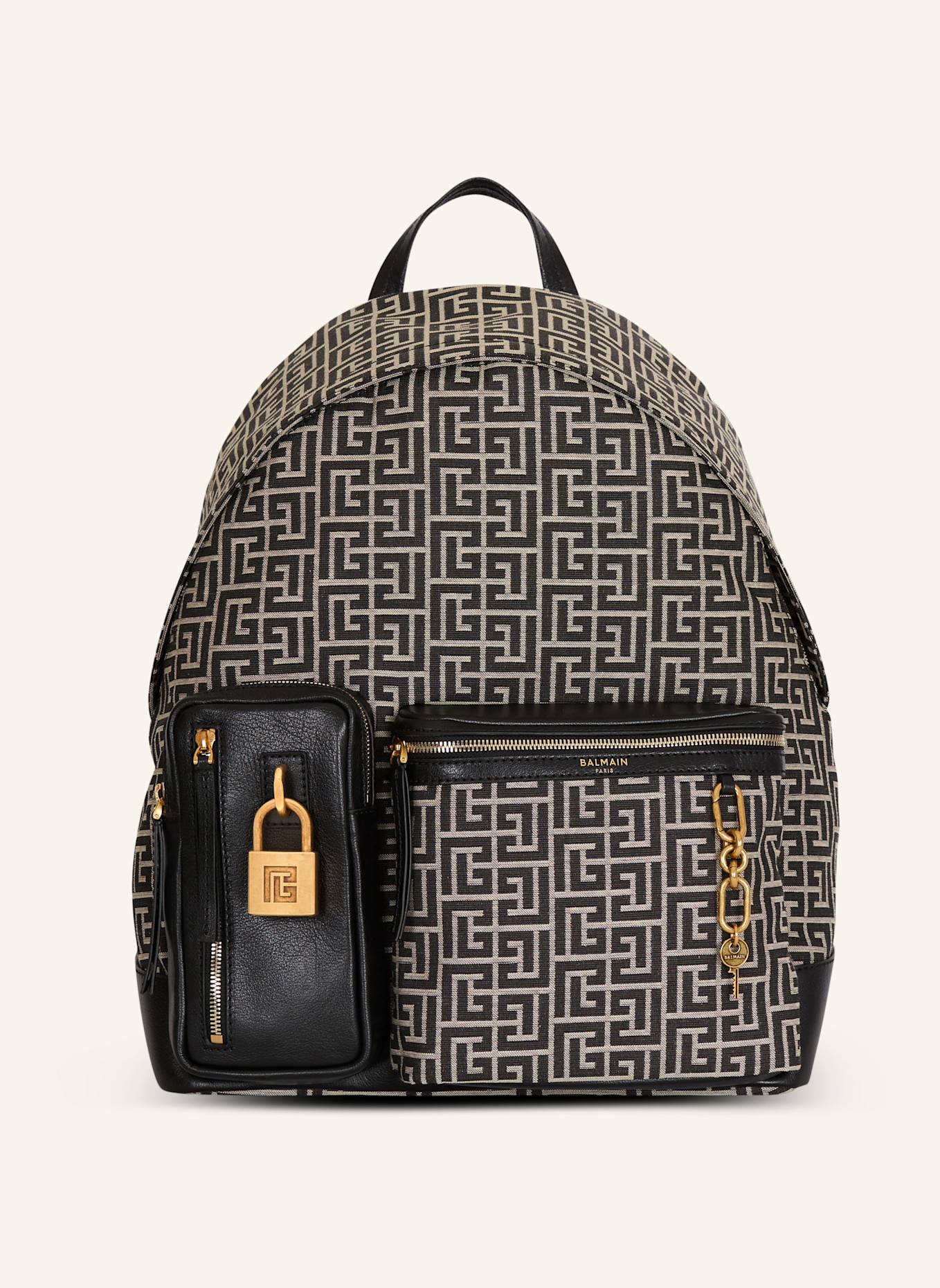 BALMAIN Rucksack Pulse aus Monogramm-Jacquard: SCHWARZ