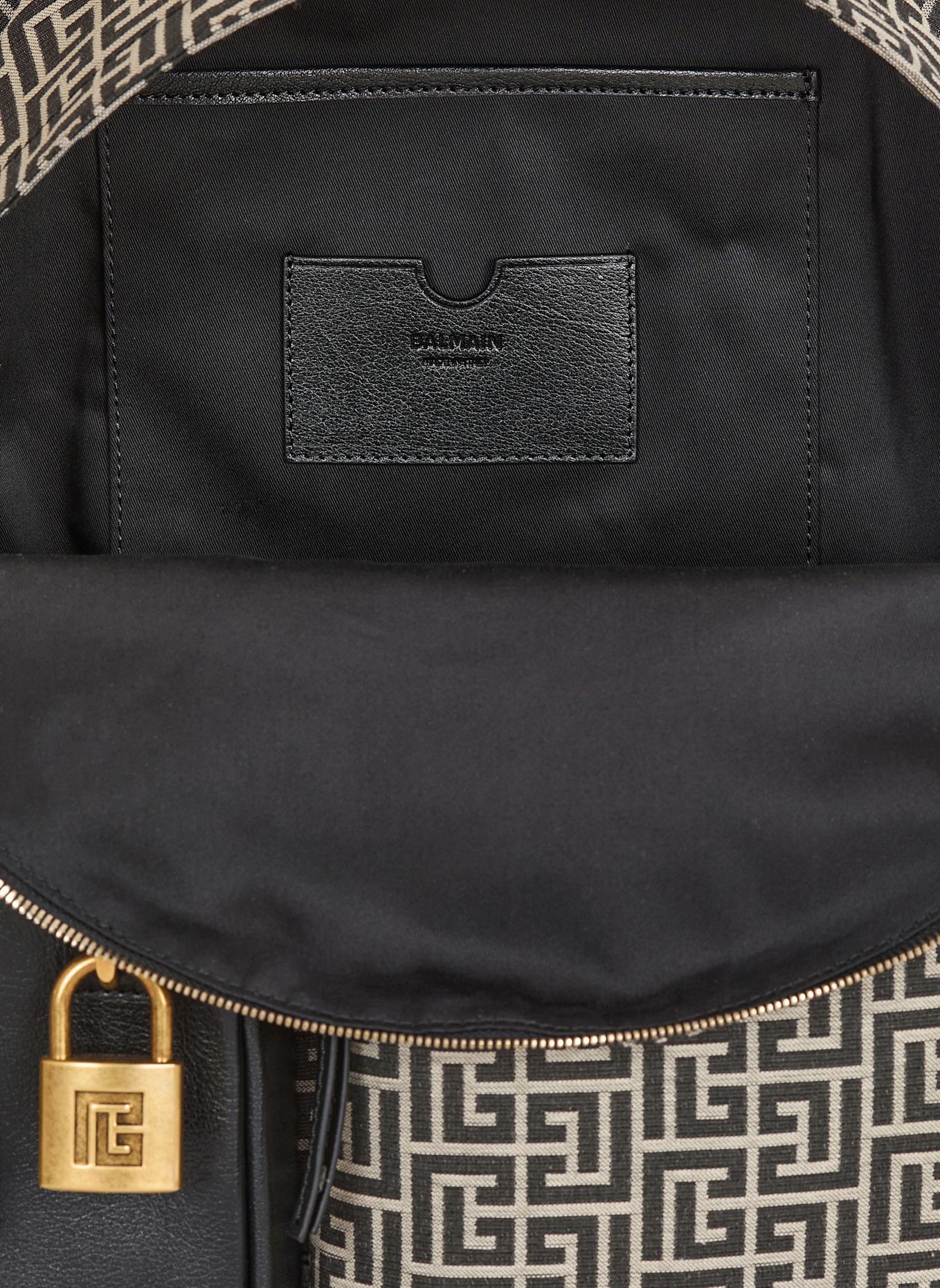 BALMAIN Rucksack Pulse aus Monogramm-Jacquard: SCHWARZ