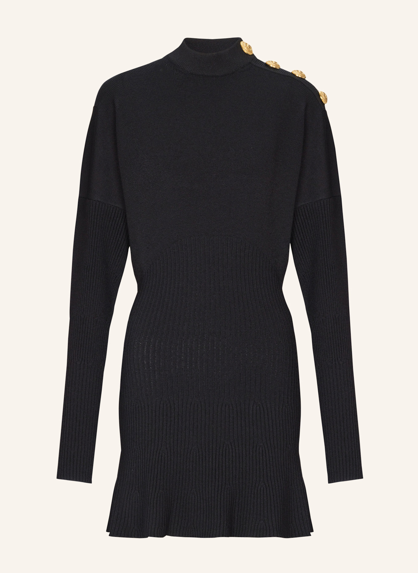BALMAIN Kurzes, ausgestelltes Kleid: SCHWARZ