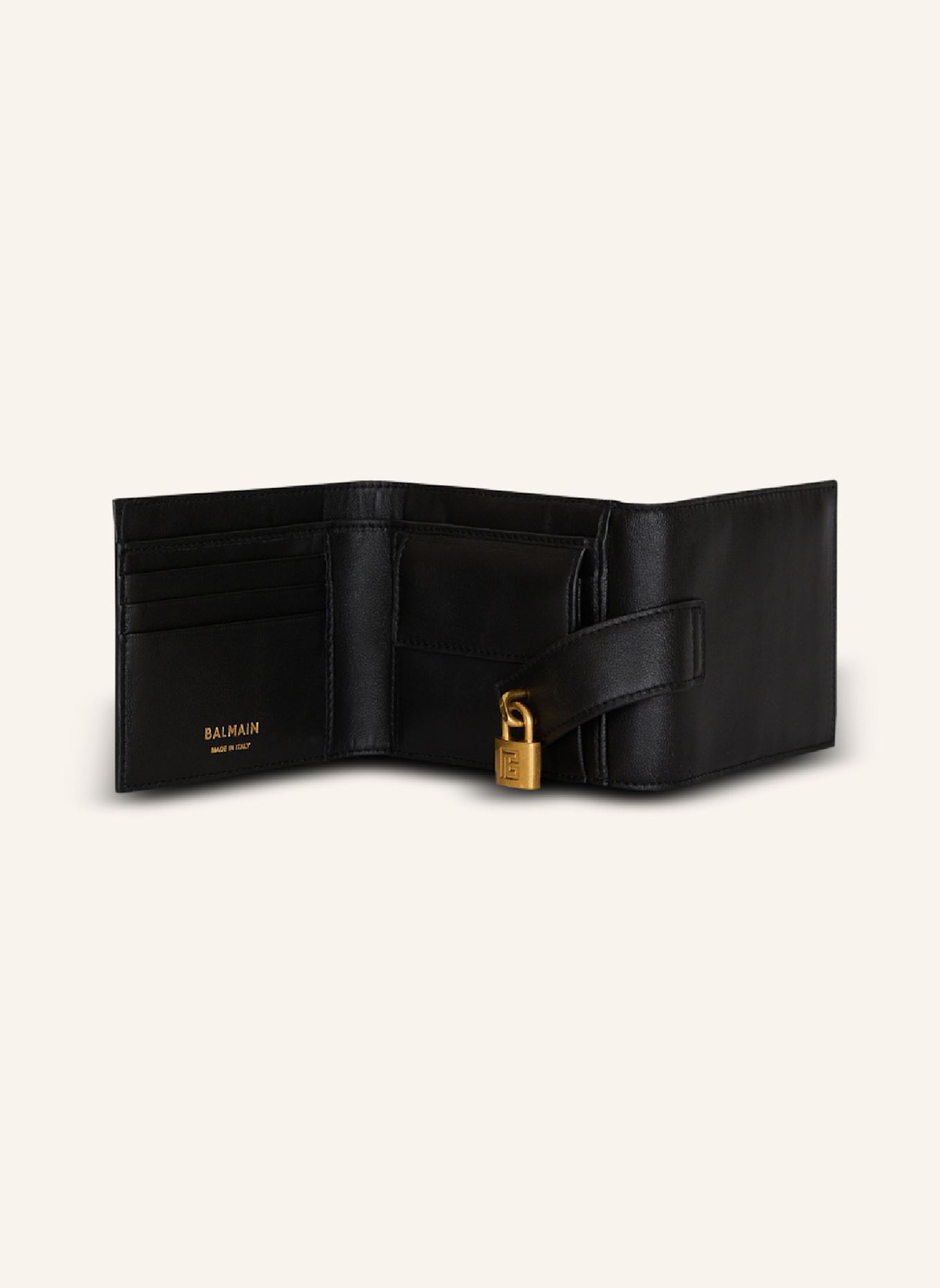BALMAIN Brieftasche Trifold Pulse aus Lammleder: SCHWARZ