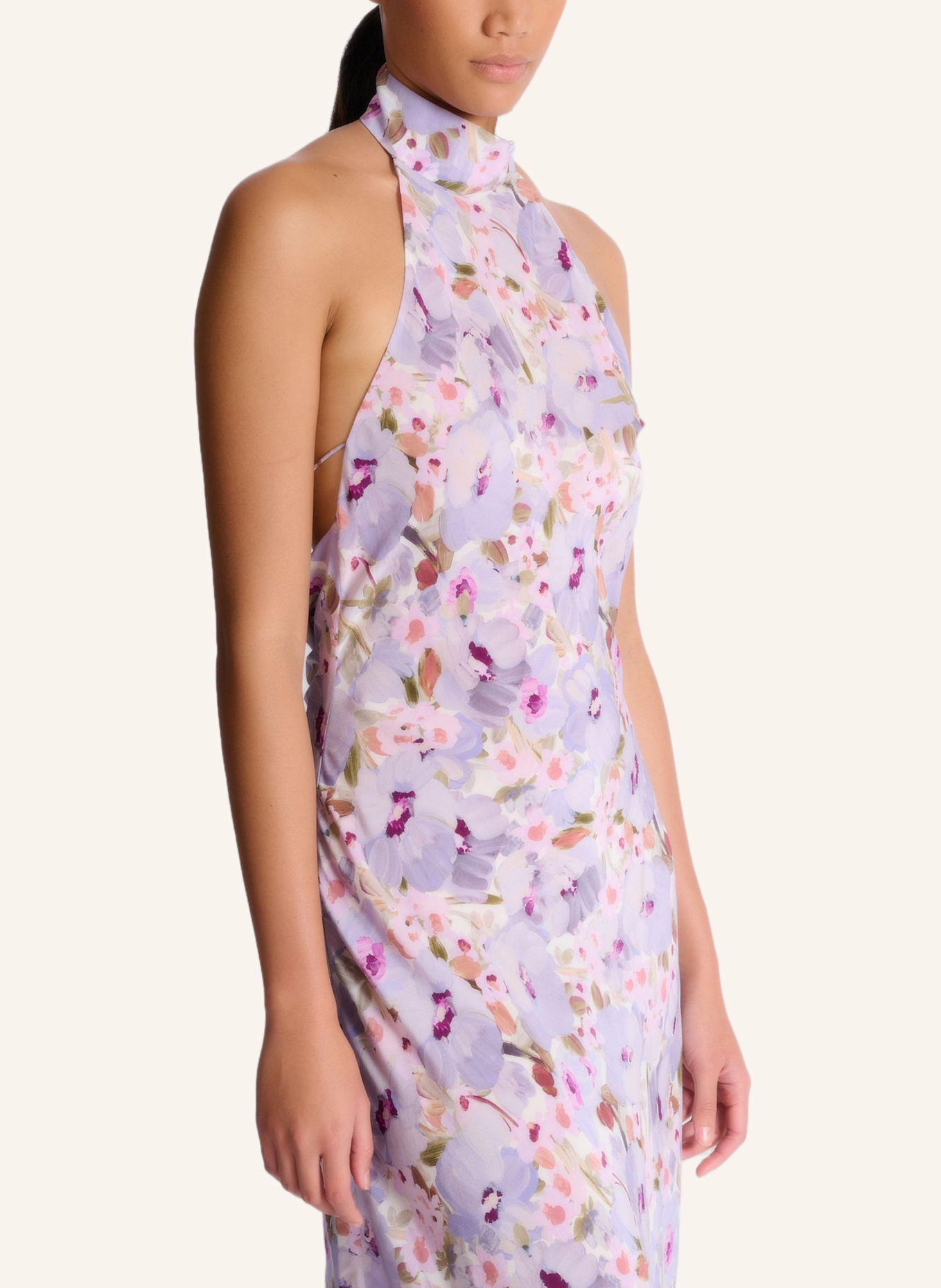 BALMAIN Kleid mit Poppi-Flower-Print: NUDE