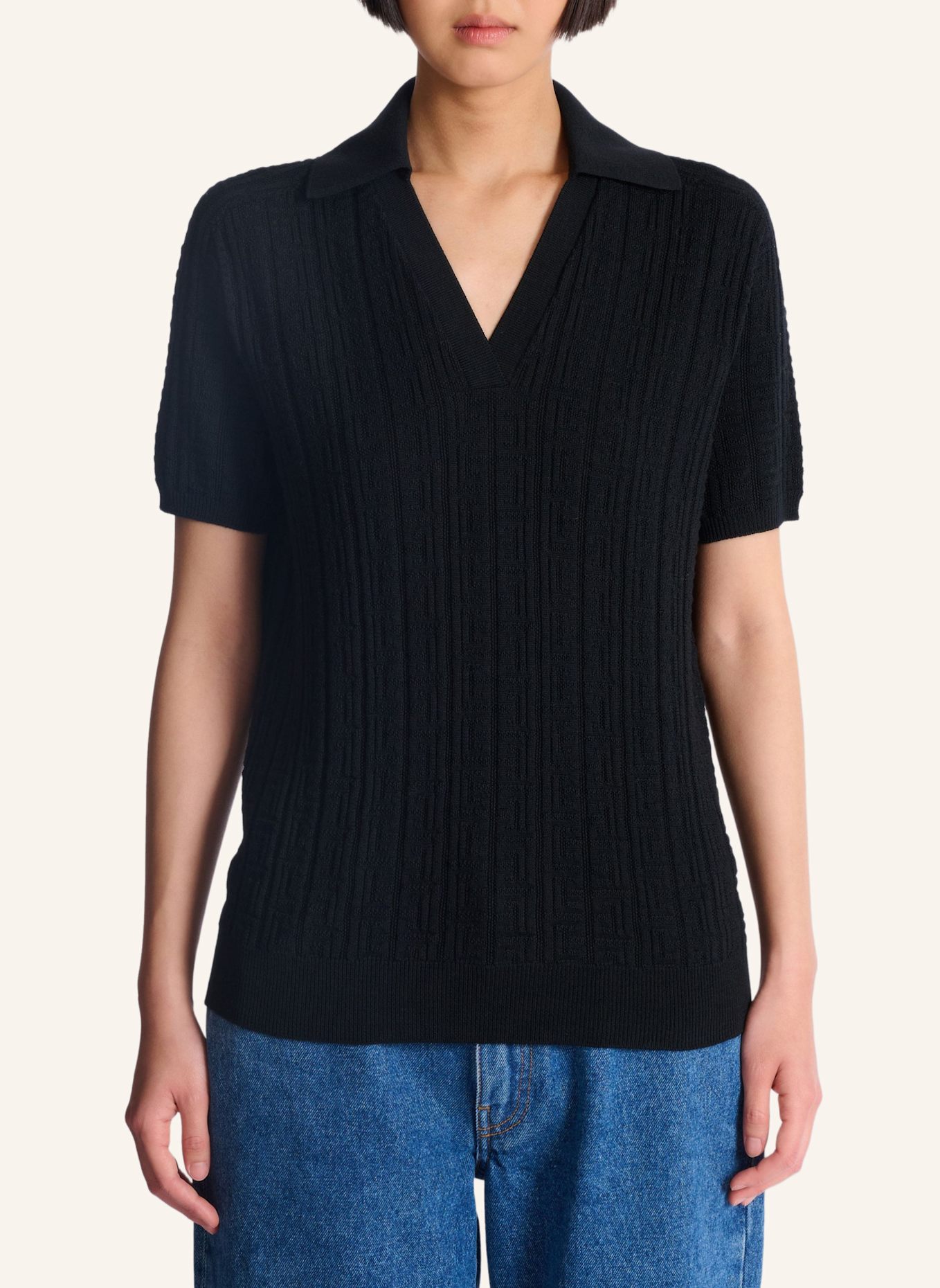 BALMAIN Poloshirt mit Monogramm: SCHWARZ