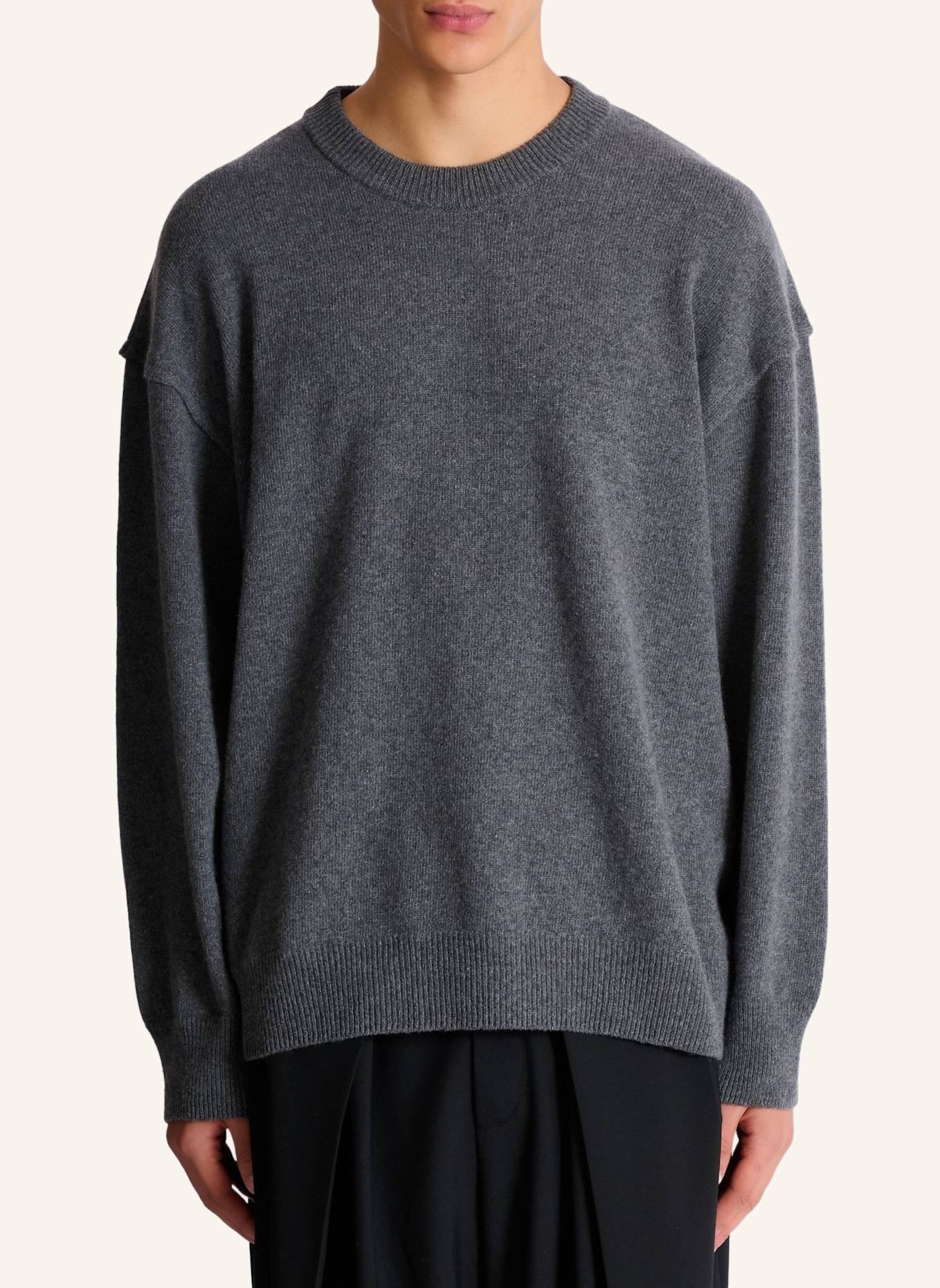 BALMAIN Sweatshirt aus Bio-Kaschmir: GRAU