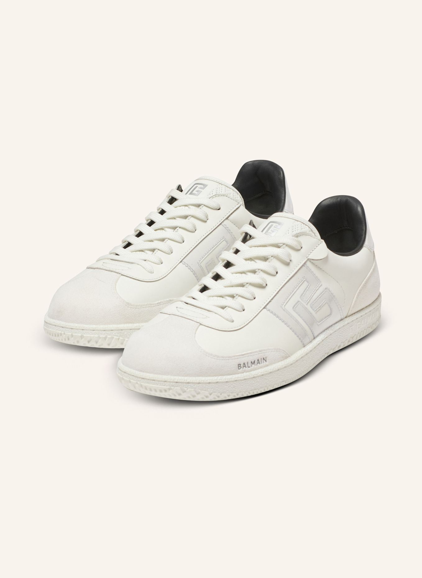 BALMAIN Sneakers Balmain Swan aus Wildleder: WEISS