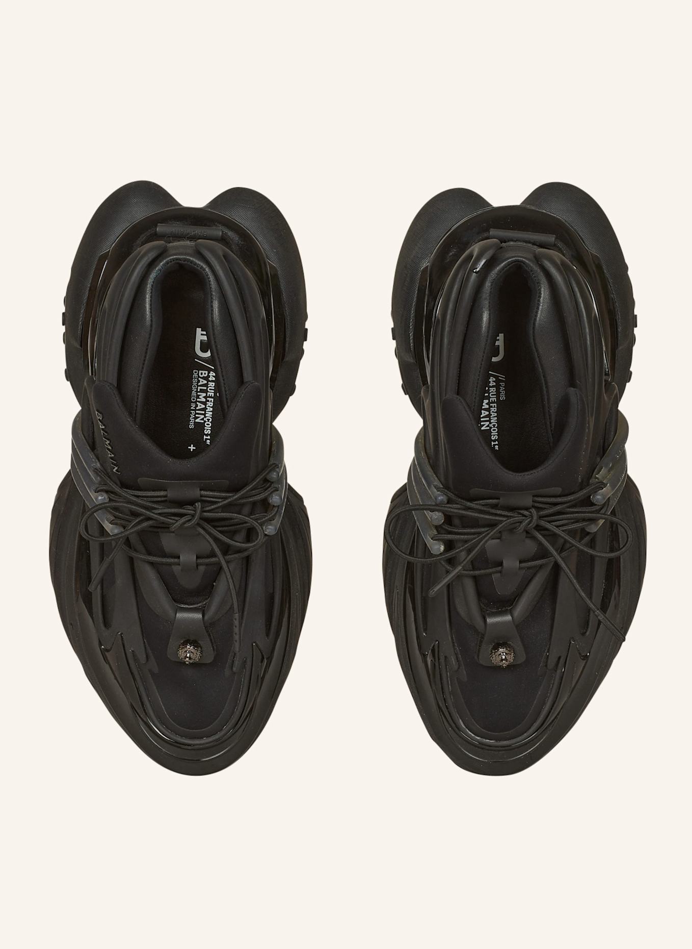 BALMAIN Unicorn Low-Top-Sneakers aus Leder: SCHWARZ