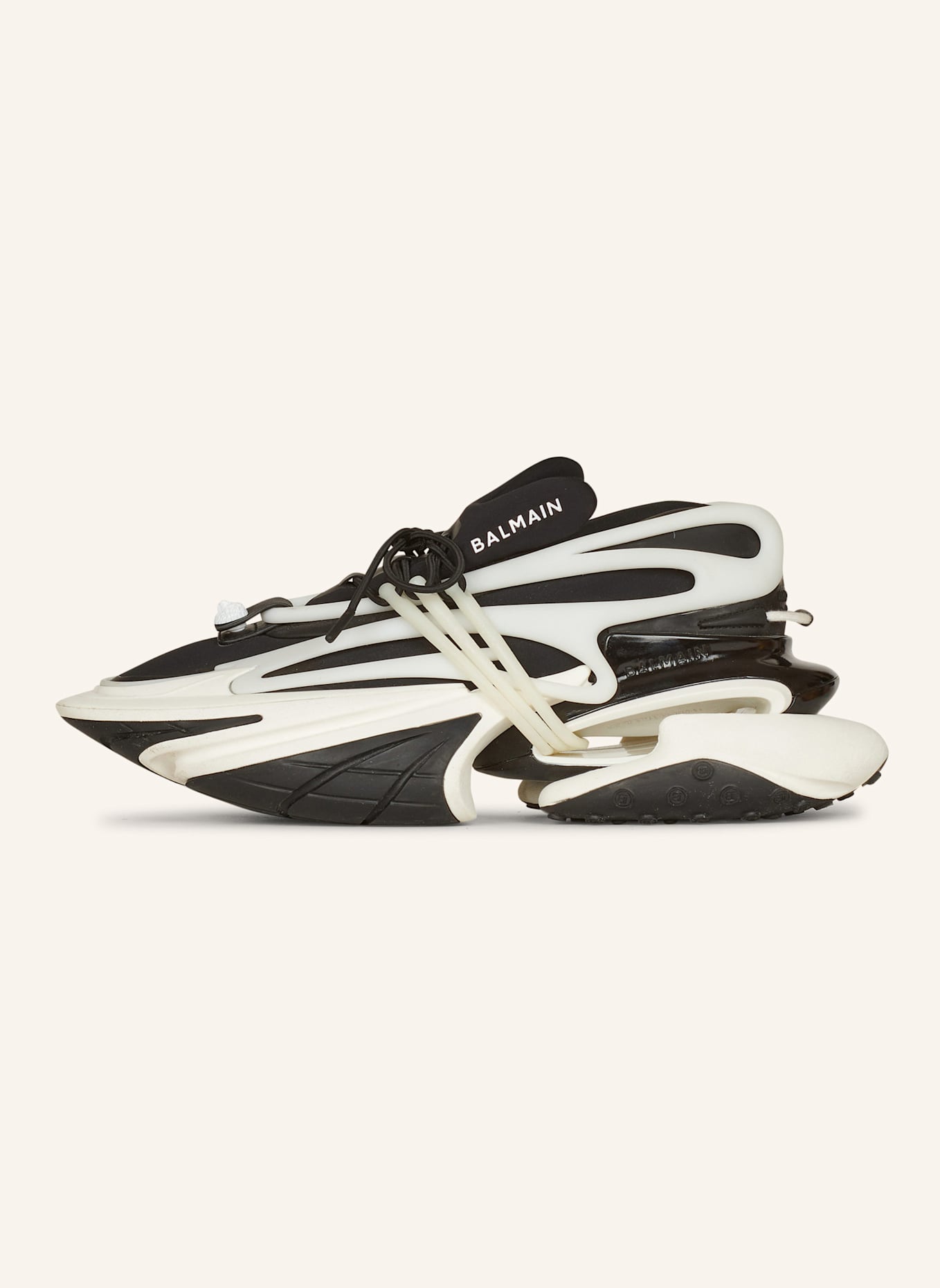 BALMAIN Low-Top-Sneakers Unicorn aus Neopren und Leder: SCHWARZ
