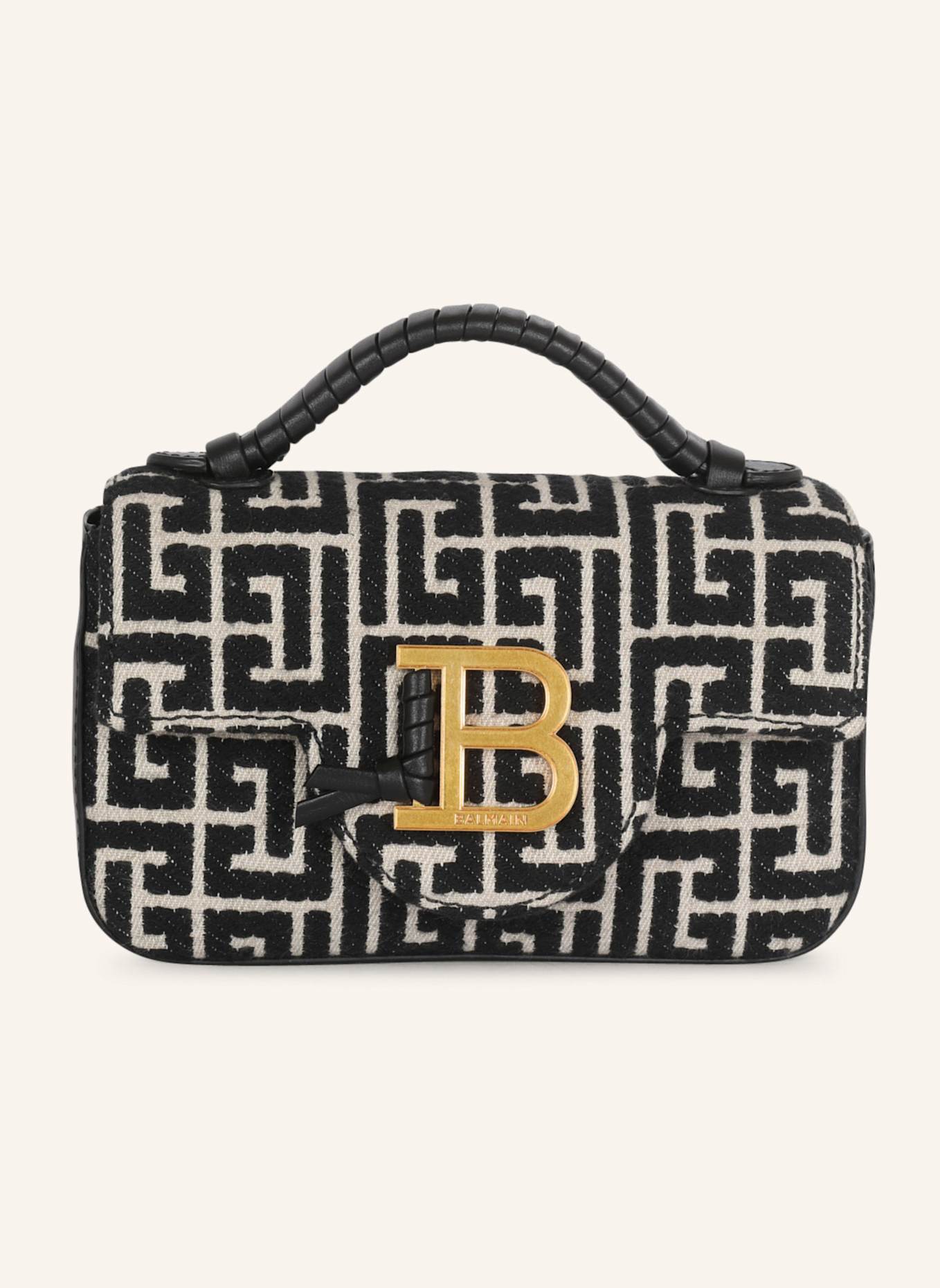 BALMAIN Mini-Tasche B-Buzz aus Monogramm-Jacquard: SCHWARZ
