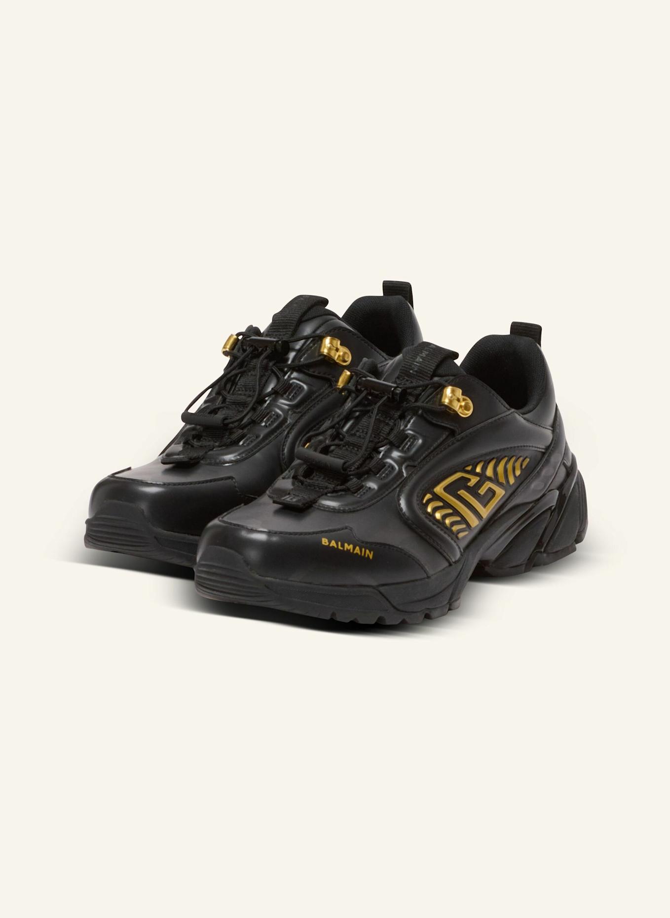 BALMAIN Sneakers Cosmic Dust aus glänzendem Leder: SCHWARZ