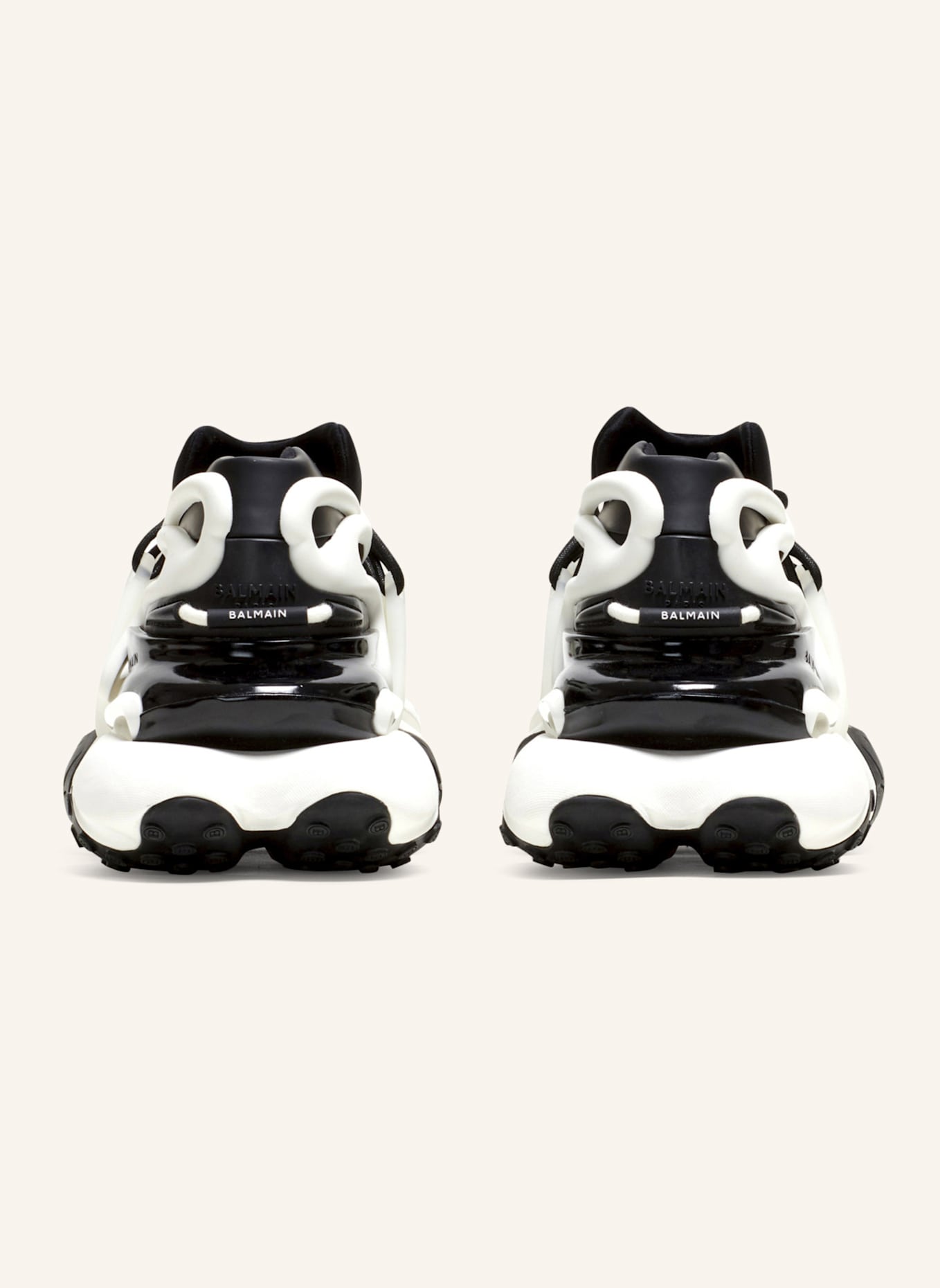 BALMAIN Sneakers Unicorn aus zweifarbigem Neopren und Leder: SCHWARZ