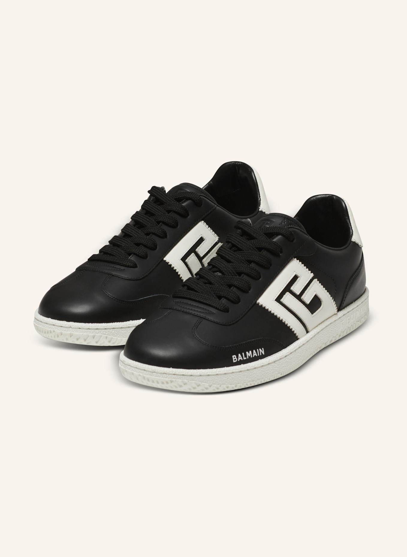 BALMAIN Sneakers Balmain Swan aus Kalbsleder: SCHWARZ