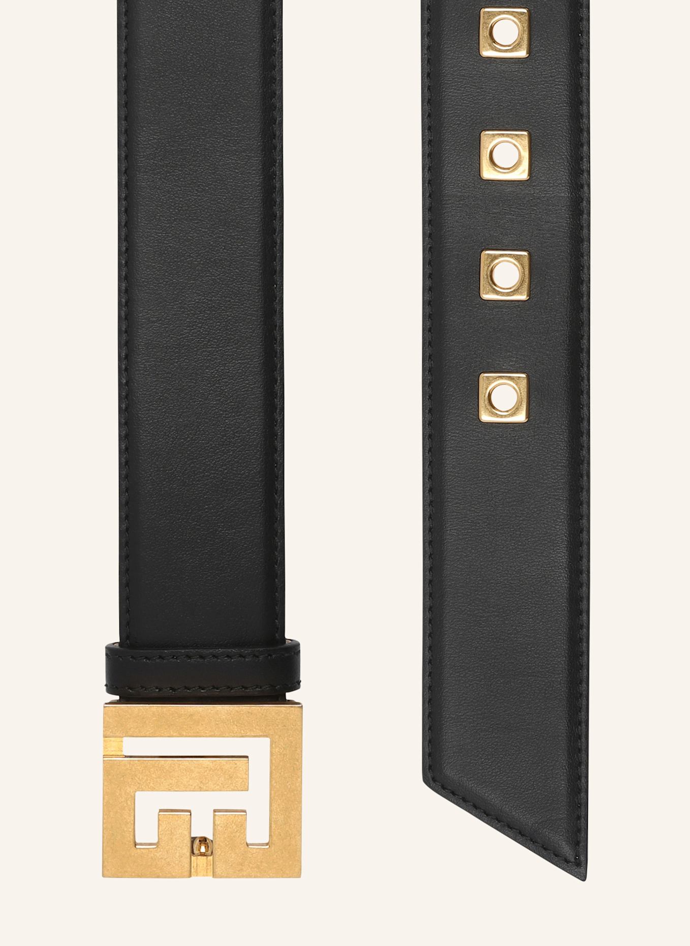 BALMAIN Gürtel P-Belt aus Leder: SCHWARZ