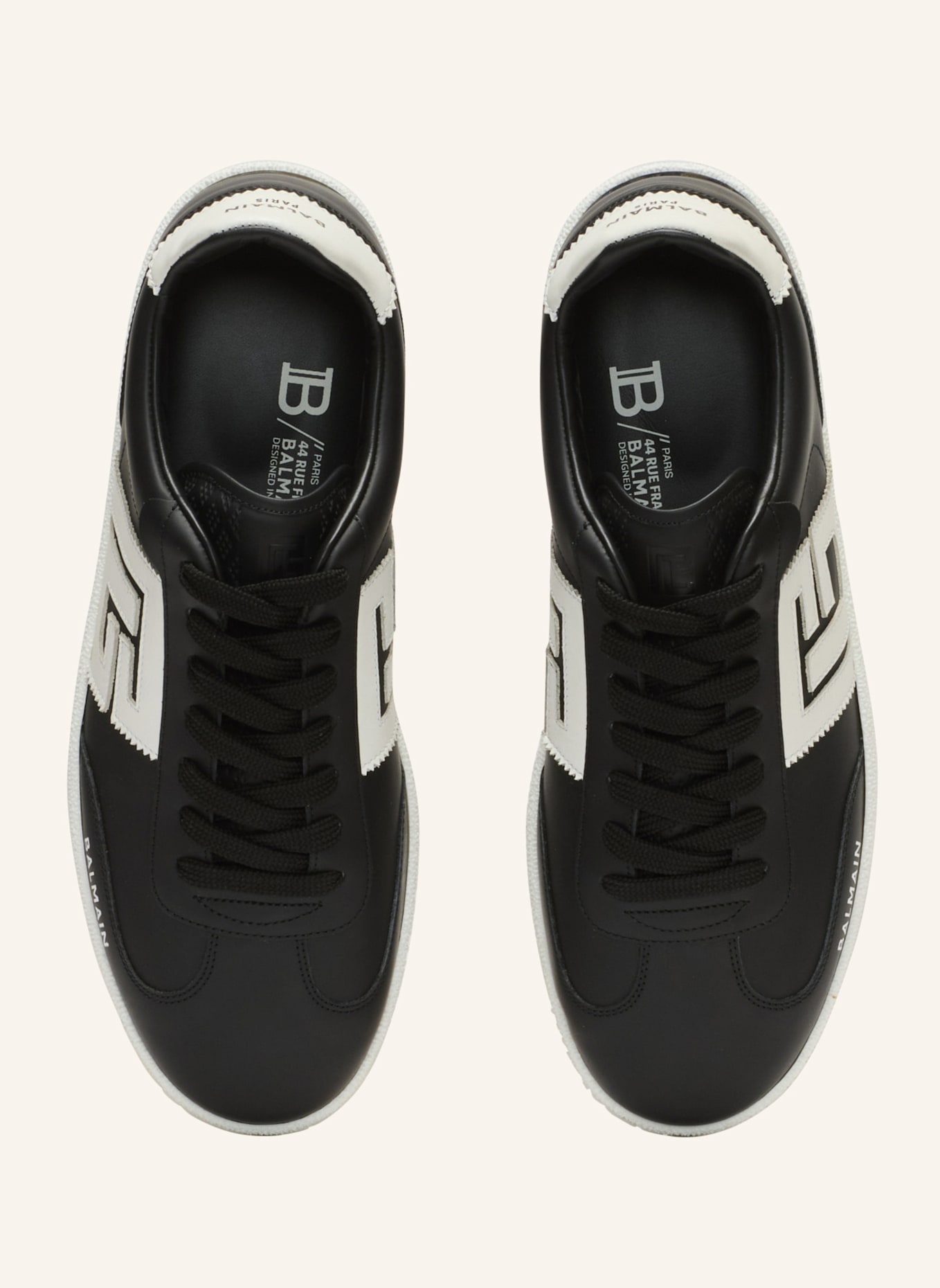 BALMAIN Sneakers Balmain Swan aus Kalbsleder: SCHWARZ