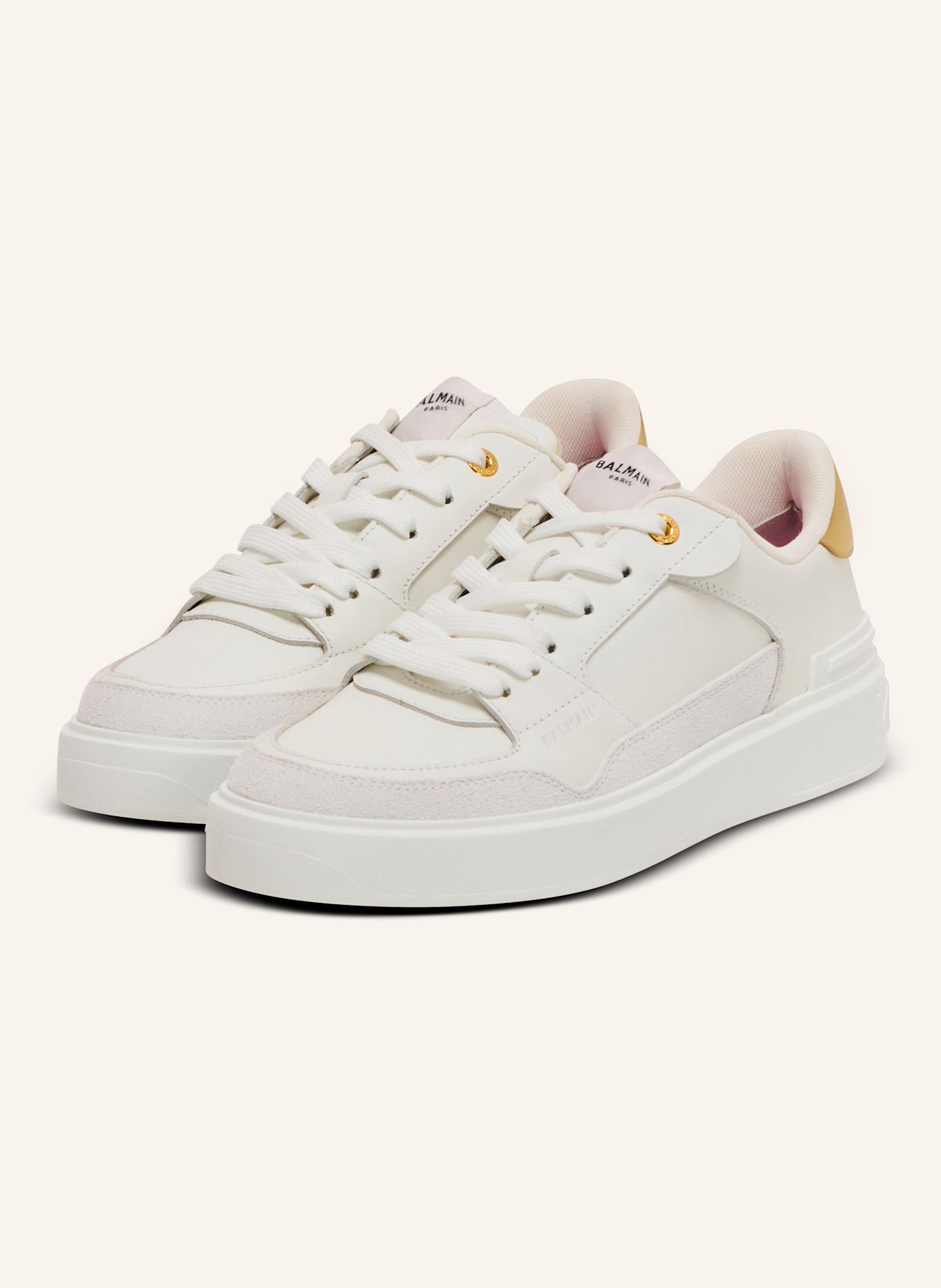 BALMAIN Sneakers B-Court Flip aus Kalbsleder: WEISS