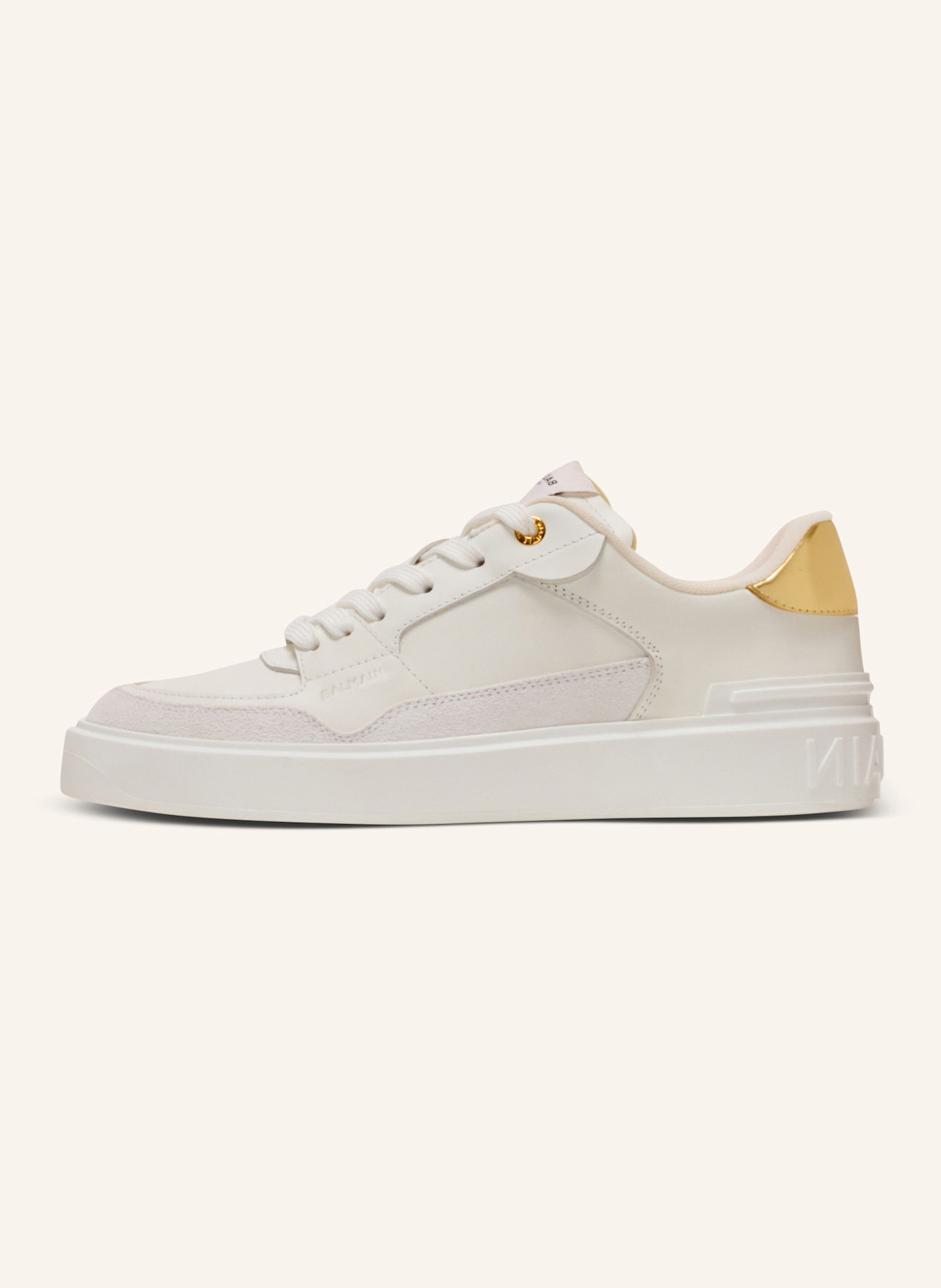 BALMAIN Sneakers B-Court Flip aus Kalbsleder: WEISS