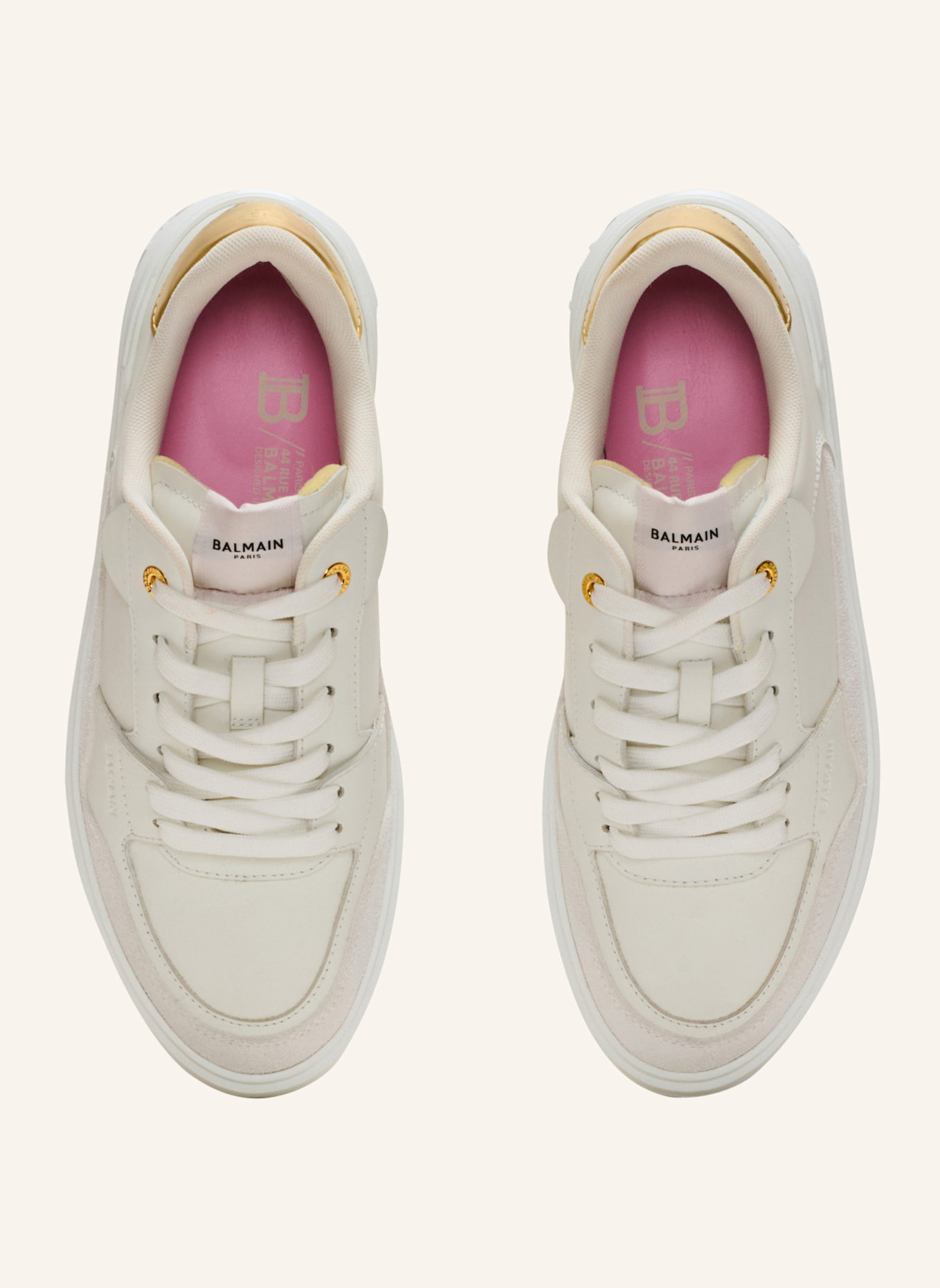 BALMAIN Sneakers B-Court Flip aus Kalbsleder: WEISS