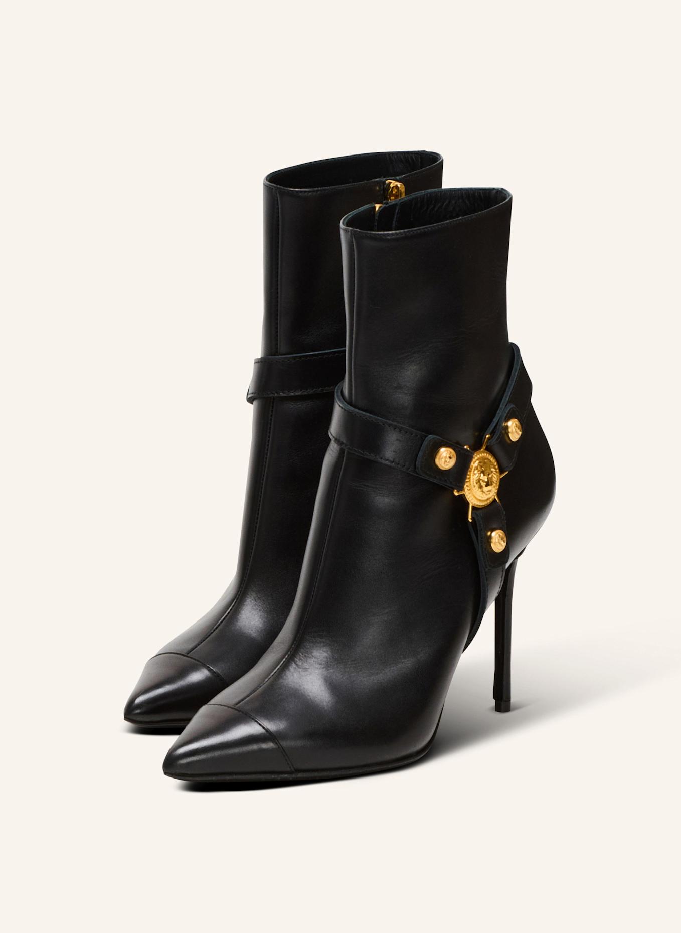 BALMAIN Stiefeletten Eva mit Absatz aus Kalbsleder: SCHWARZ