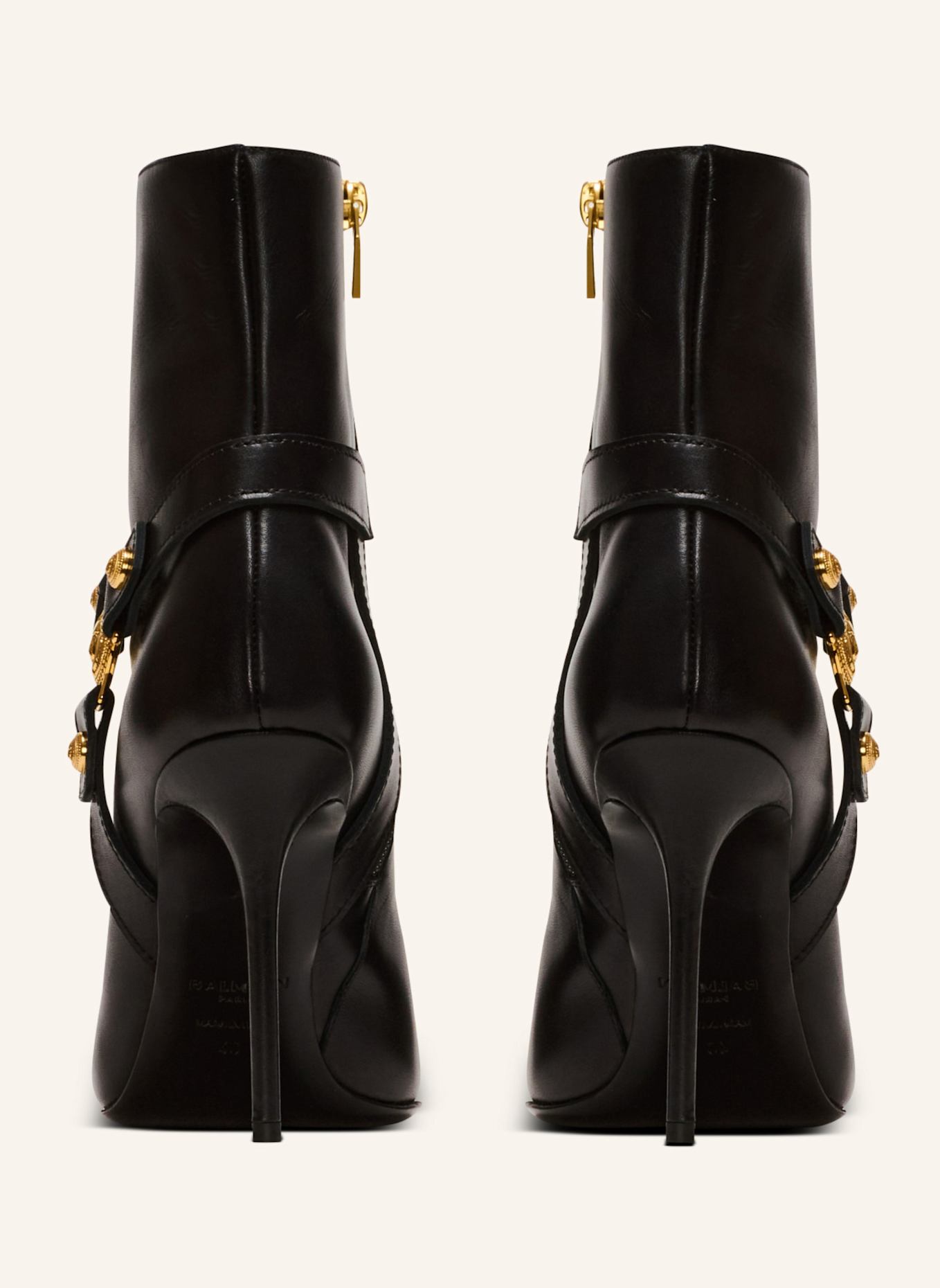 BALMAIN Stiefeletten Eva mit Absatz aus Kalbsleder: SCHWARZ