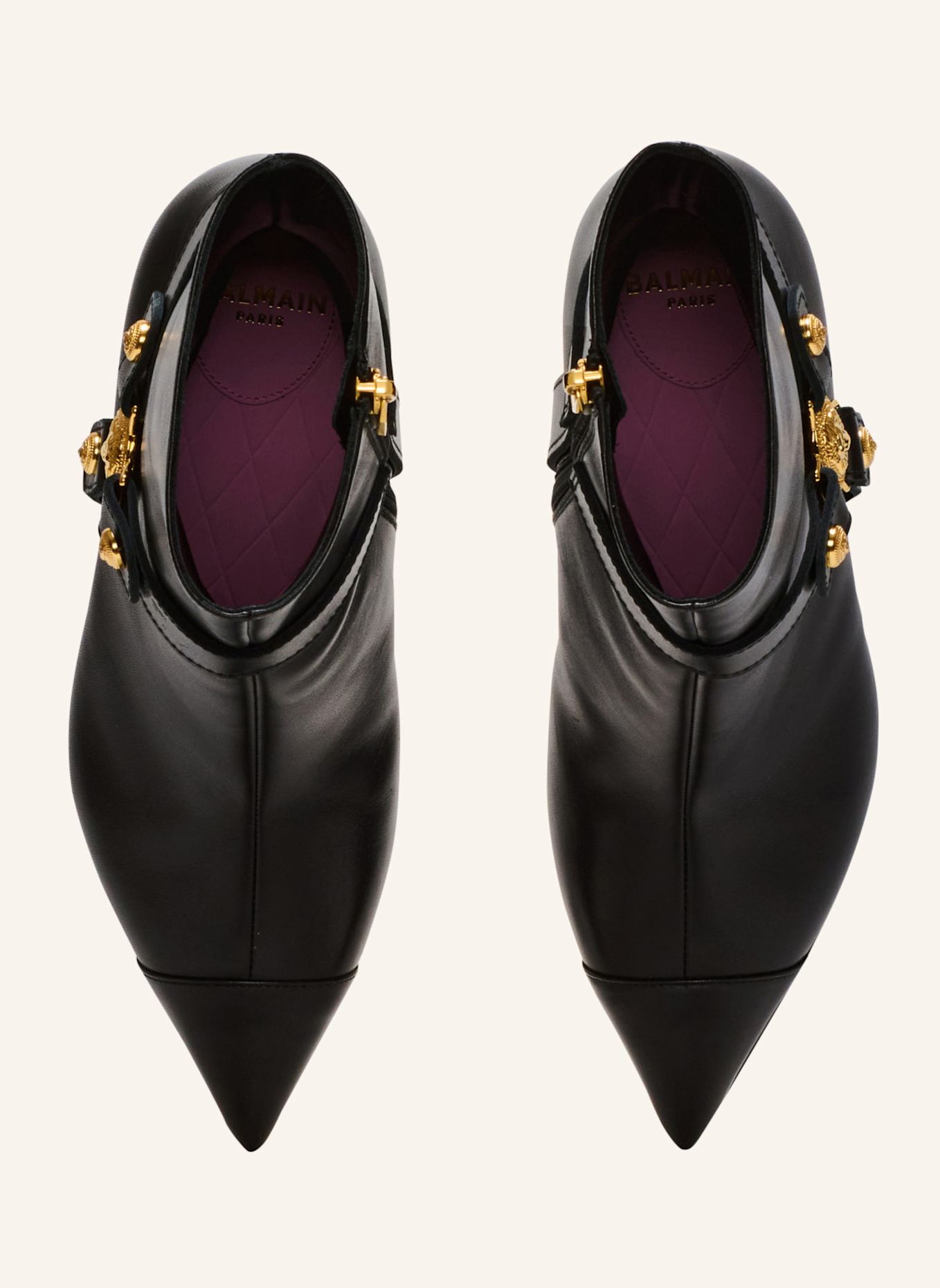 BALMAIN Stiefeletten Eva mit Absatz aus Kalbsleder: SCHWARZ