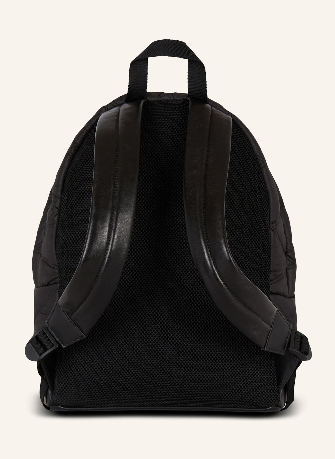 BALMAIN Rucksack aus gestepptem Nylon mit Diamond-Muster: SCHWARZ