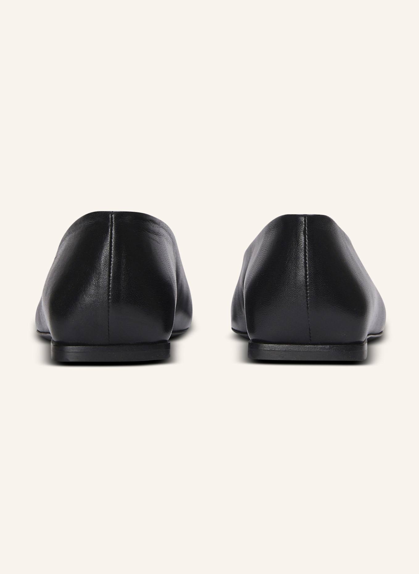 BALMAIN Ballerinas Safety Pin aus gerafftem Lammleder: SCHWARZ