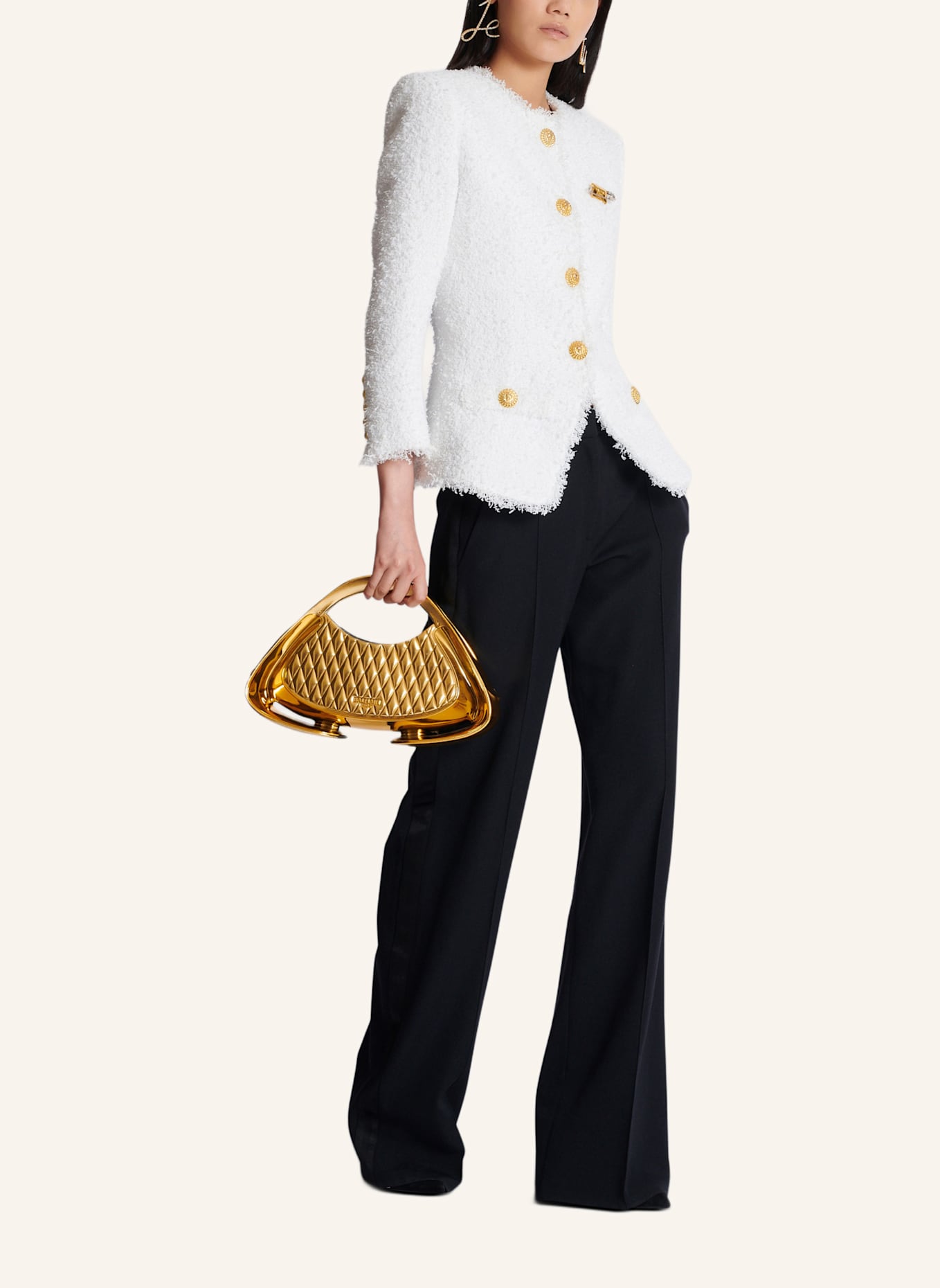 BALMAIN Mittelgroße gesteppte Tasche Jolie Madame: GOLD