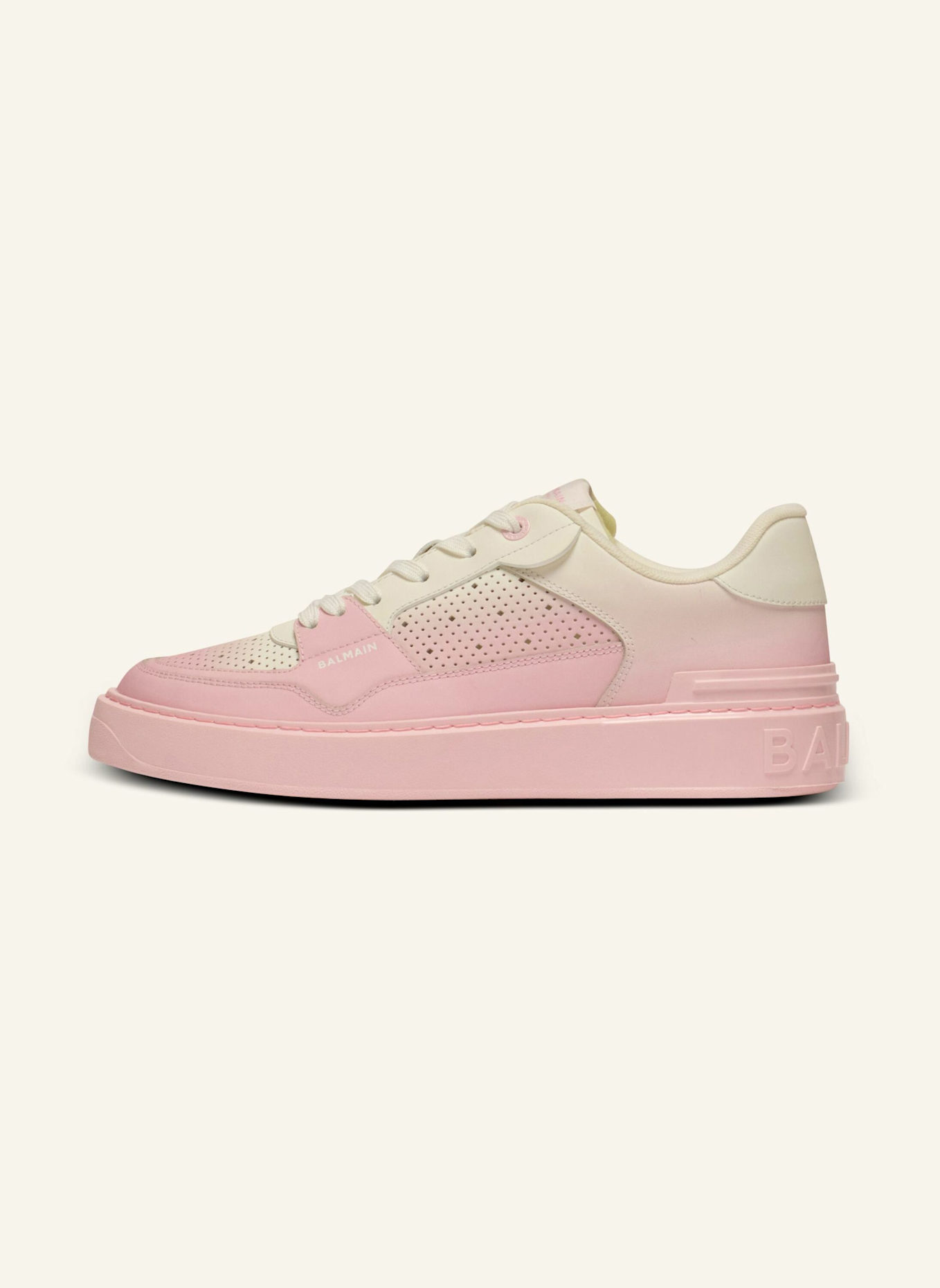BALMAIN Sneakers B-Court Flip aus Leder: ROSA