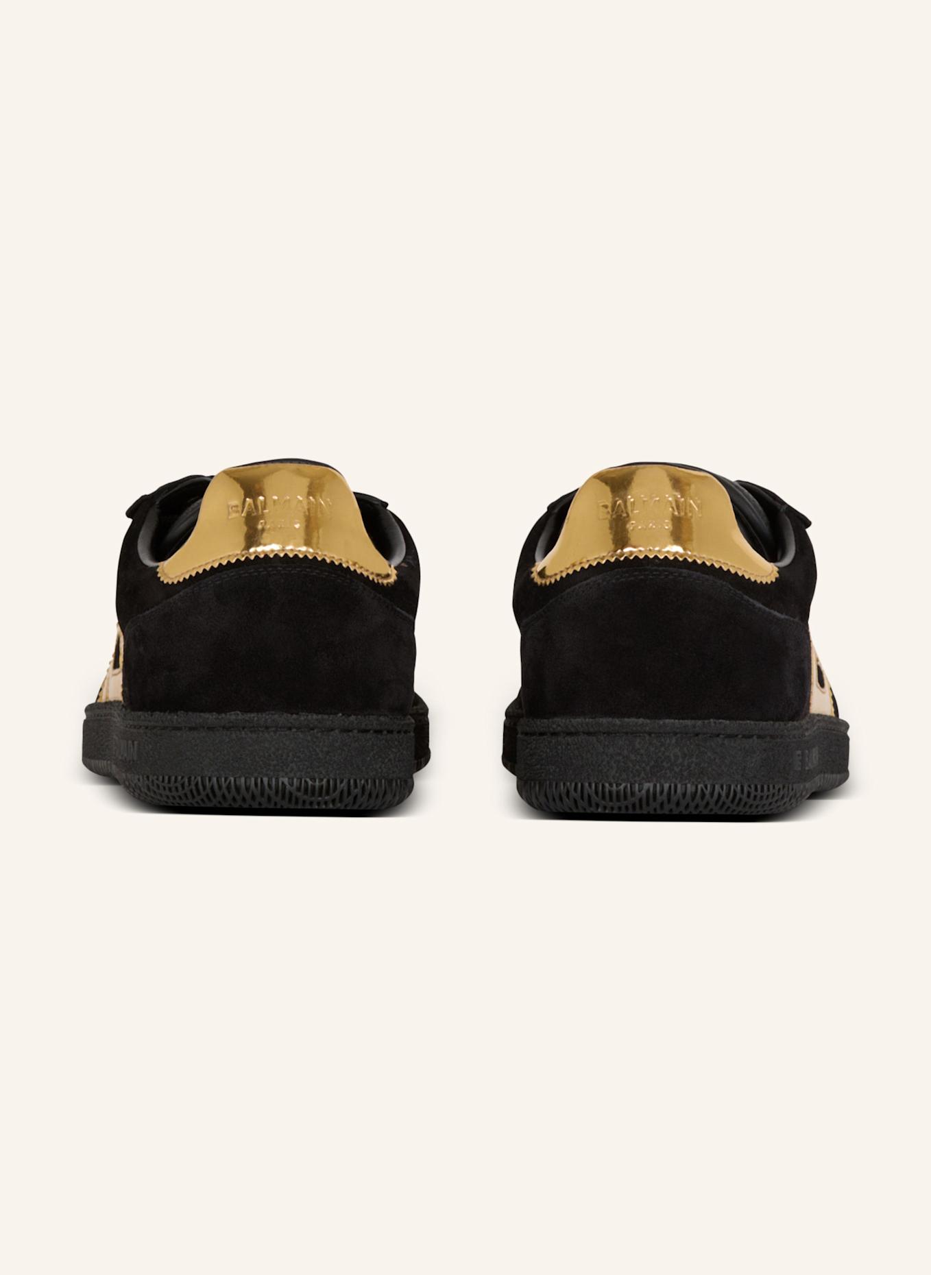 BALMAIN Sneakers Balmain Swan aus Wildleder und Lackleder: SCHWARZ