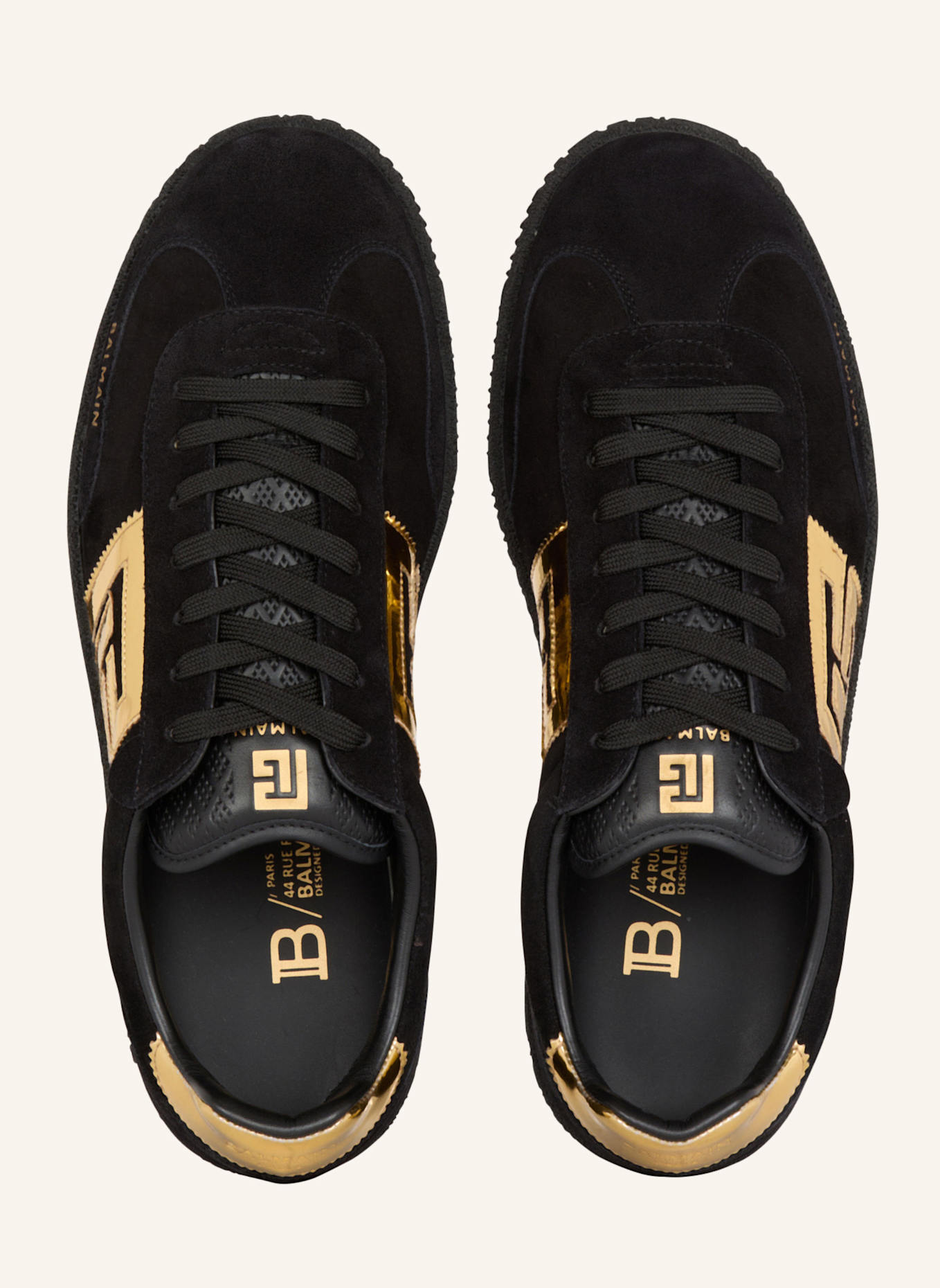 BALMAIN Sneakers Balmain Swan aus Wildleder und Lackleder: SCHWARZ